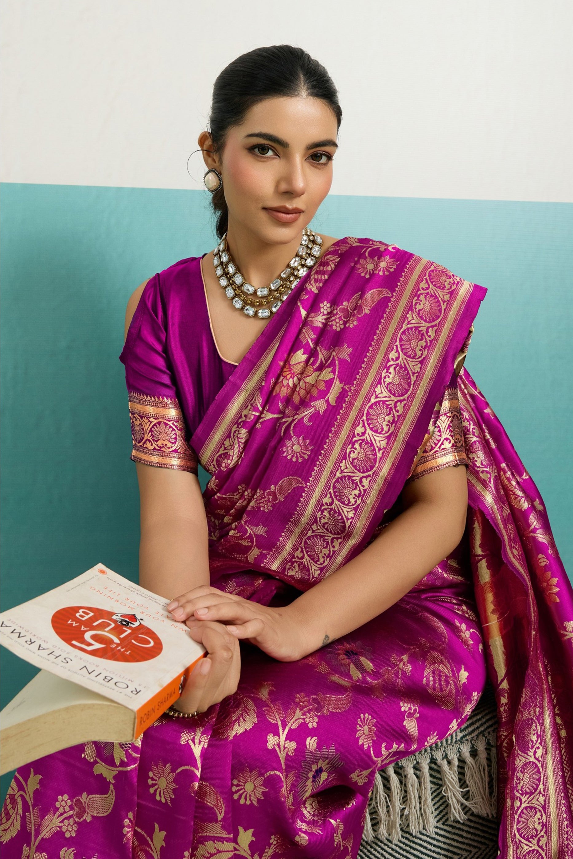 Pink Woven Banarasi Silk Saree-SAR12561_2_SareeButa.com