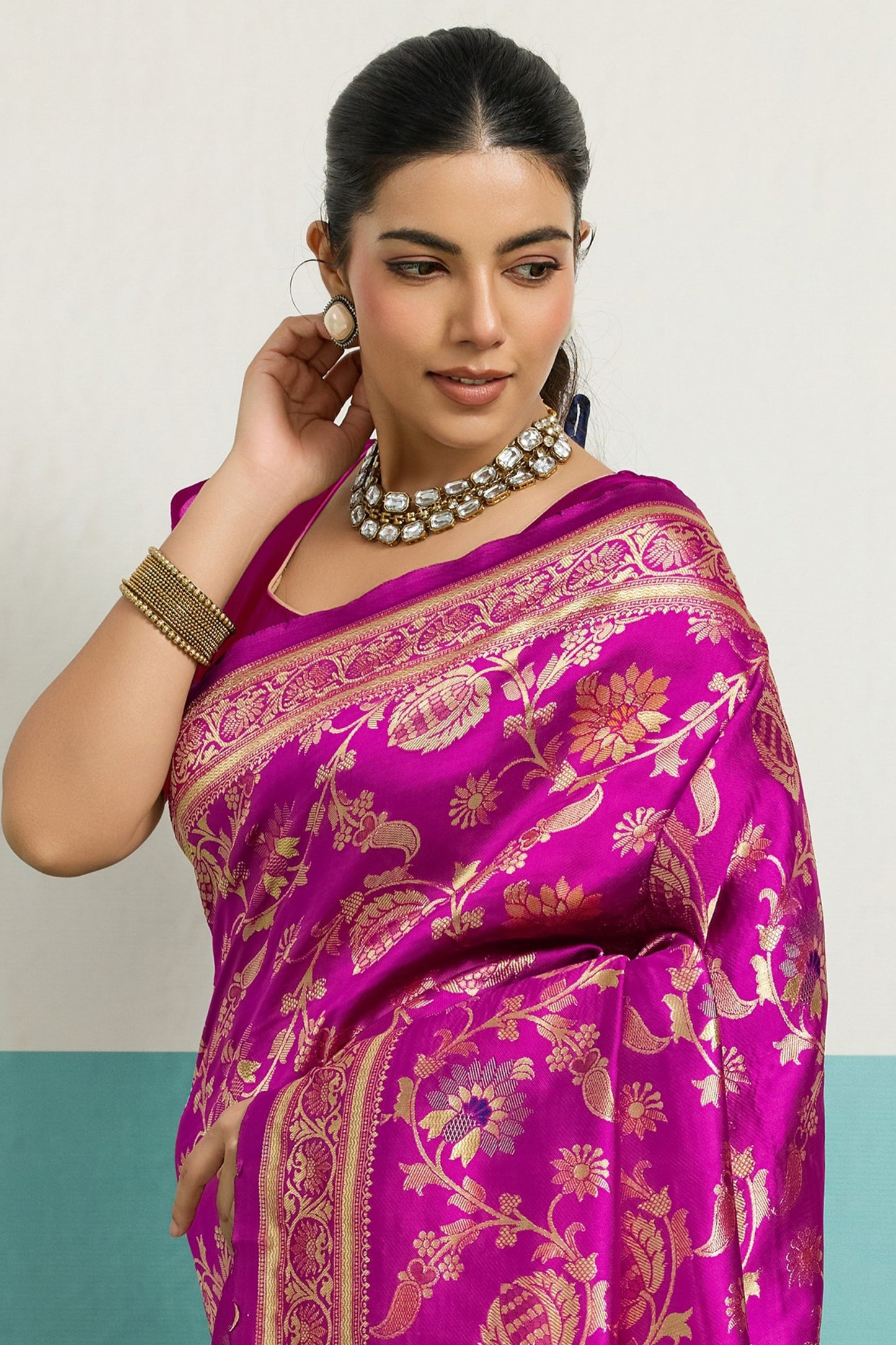 Pink Woven Banarasi Silk Saree-SAR12561_3_SareeButa.com