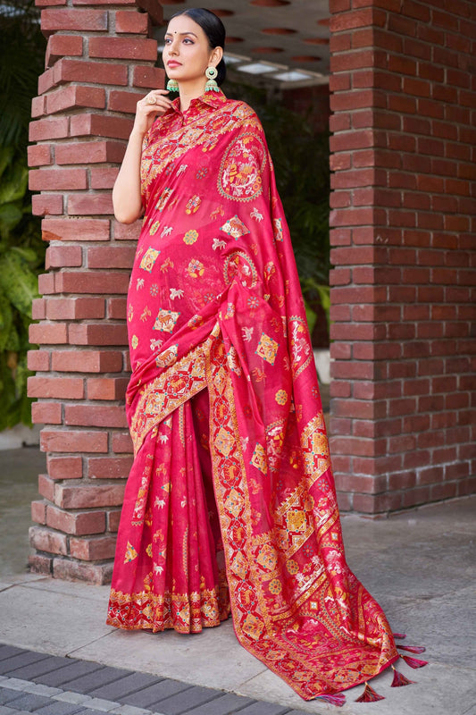 Pink Woven Cotton Silk Saree-ZB133809_1_SareeButa.com