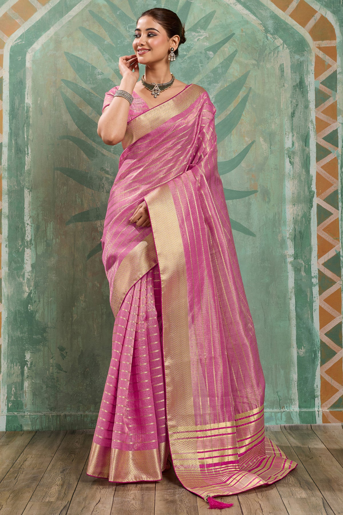 Pink Woven Cotton Tissue Saree-SAR12933_1_SareeButa.com