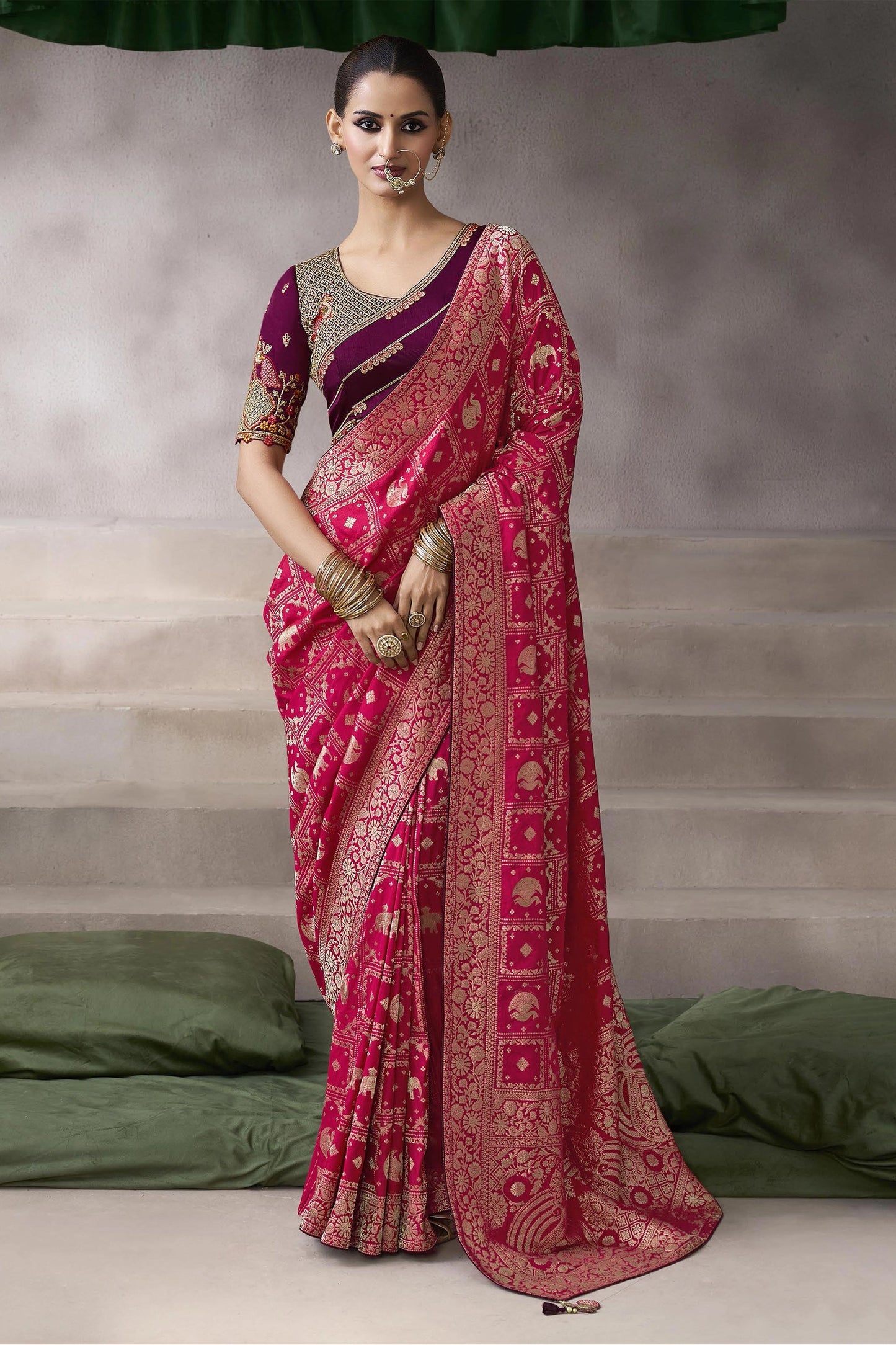 Pink Woven Crepe Silk Saree-SAR11606_1_SareeButa.com