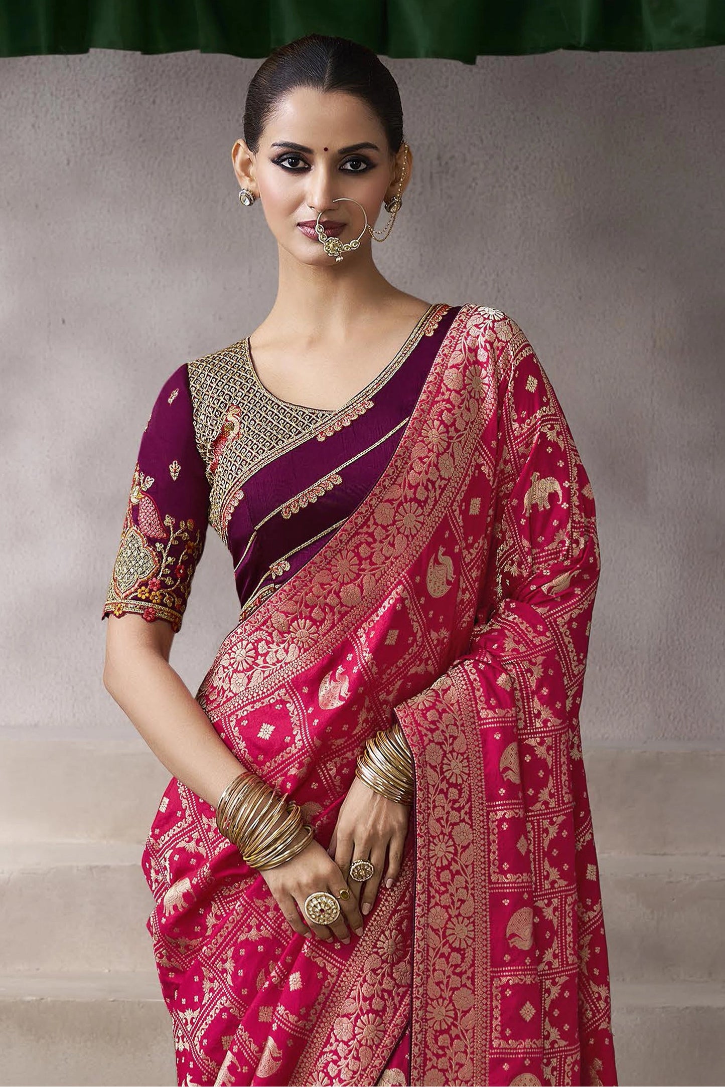 Pink Woven Crepe Silk Saree-SAR11606_4_SareeButa.com