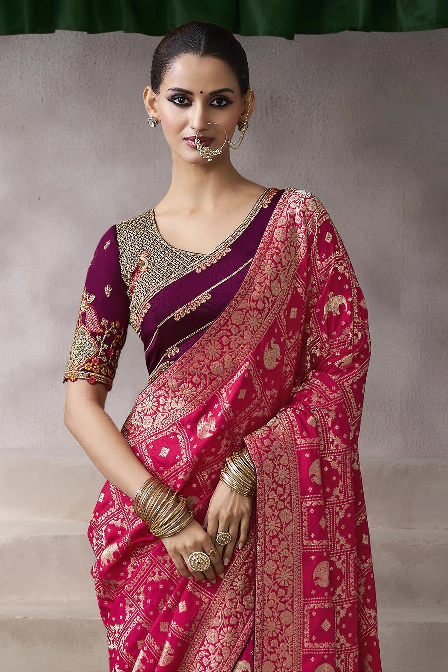 Pink Woven Crepe Silk Saree-SAR11606_4_SareeButa.com