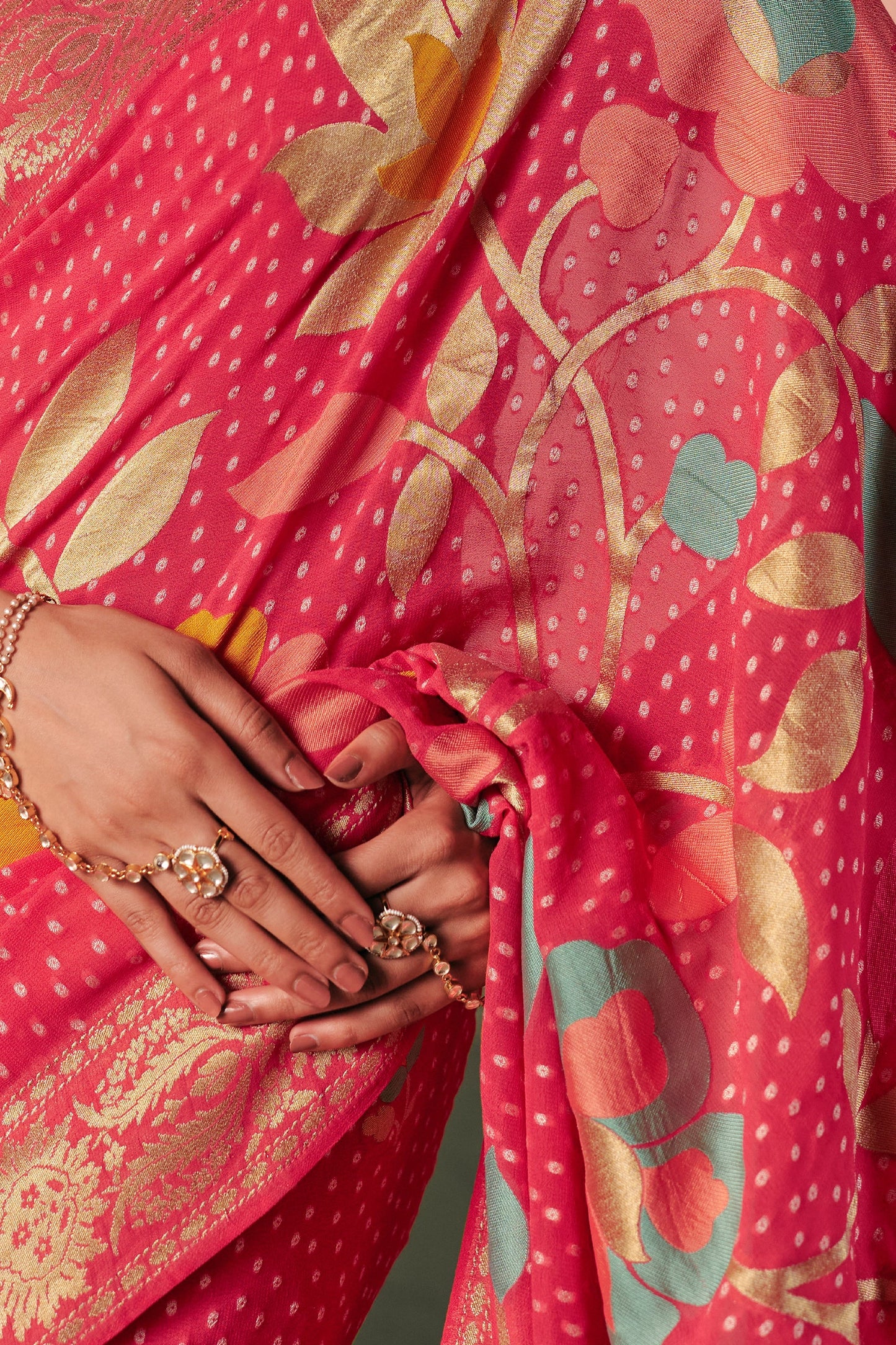 Pink Woven Georgette Bandhani Saree-SAR10979_3_SareeButa.com