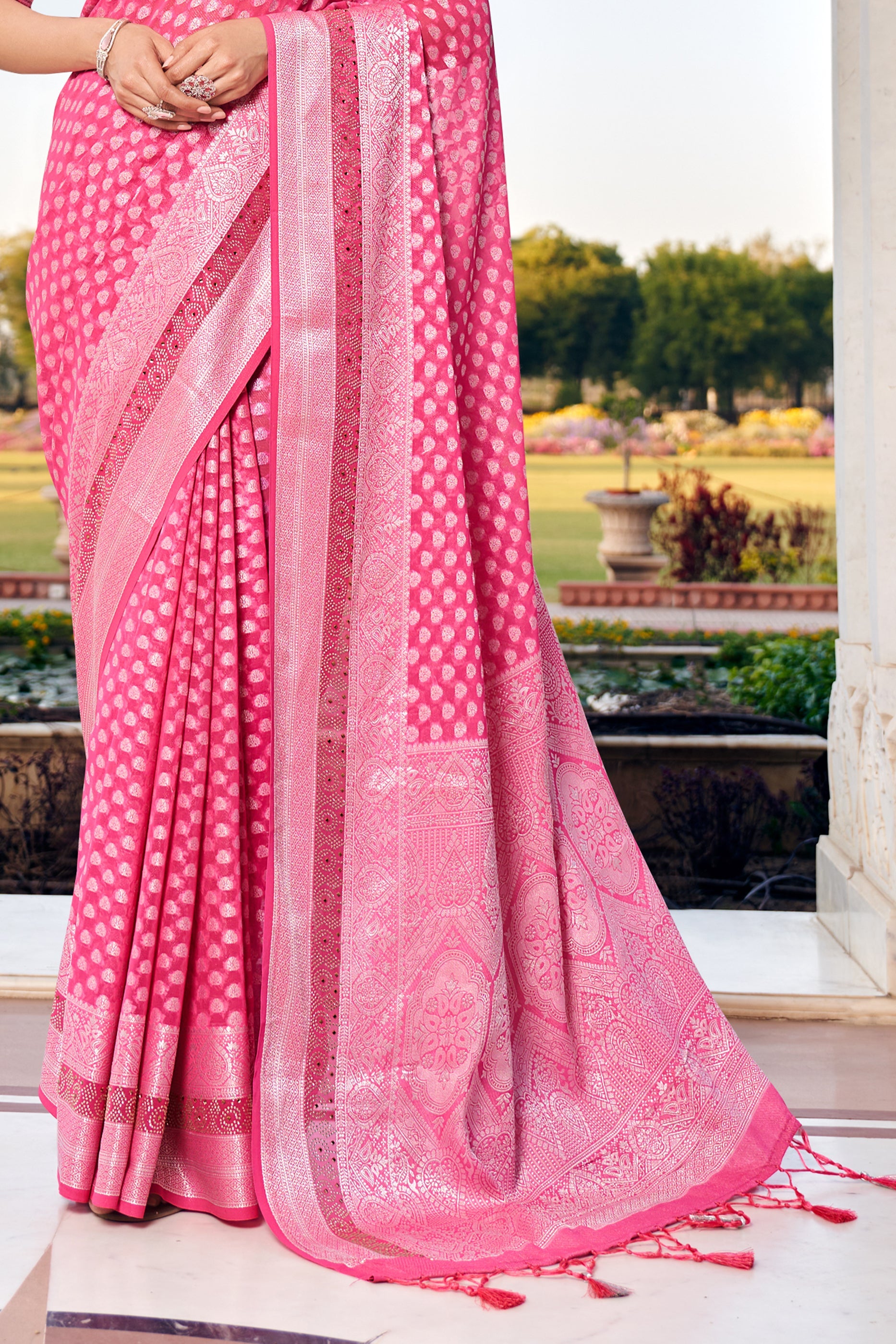 Pink Woven Georgette Saree-SAR11280_4_SareeButa.com