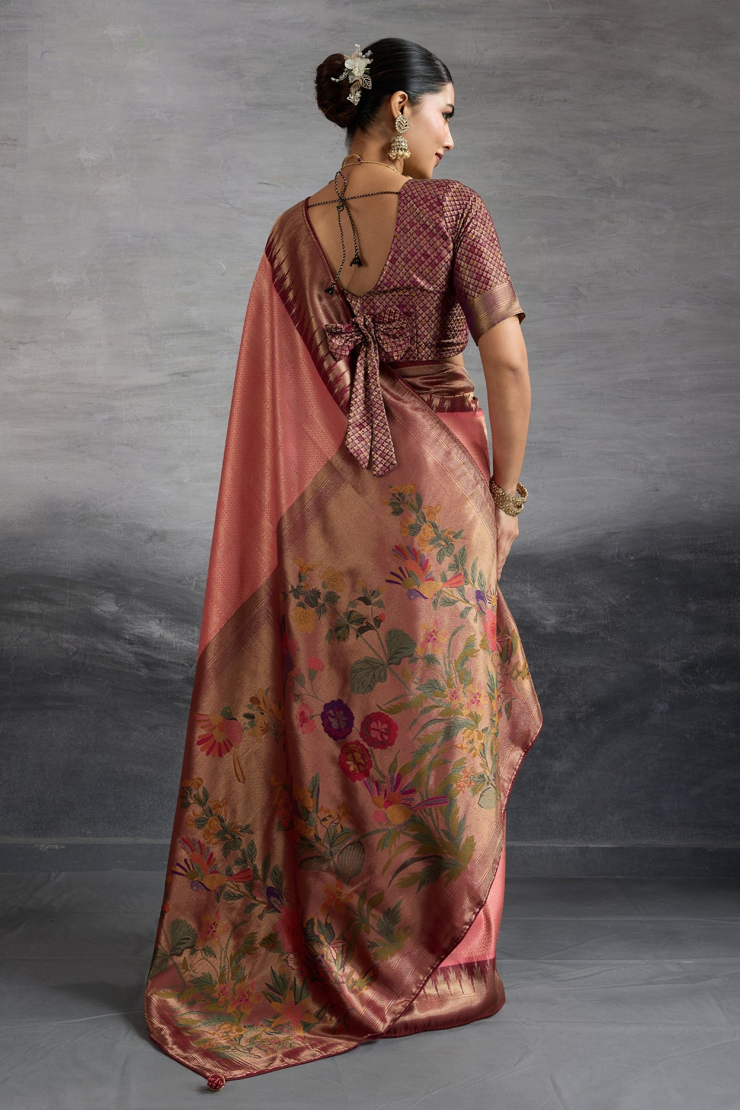 Pink Woven Kanjivaram Silk Saree-SAR10290_4_SareeButa.com