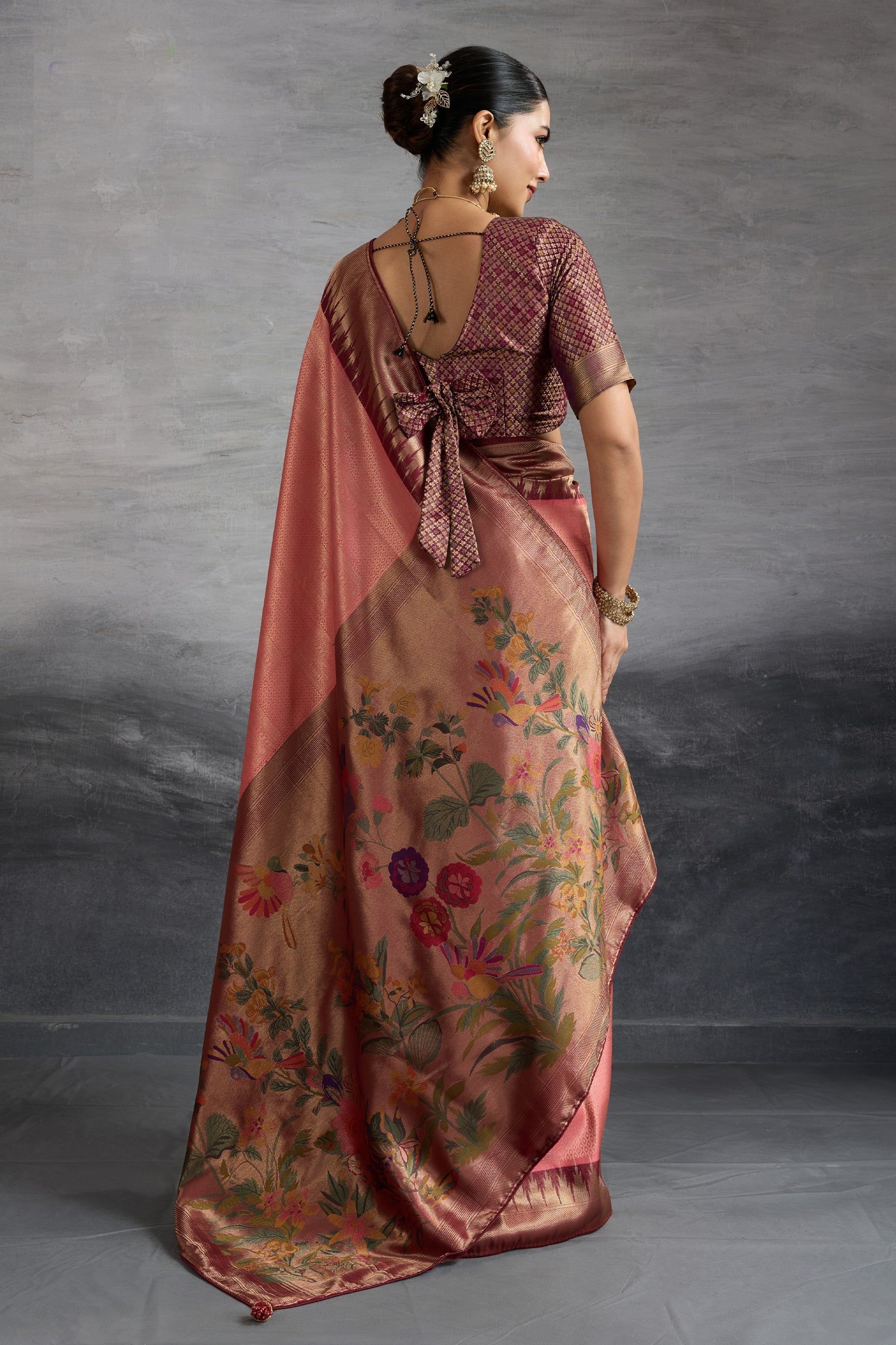 Pink Woven Kanjivaram Silk Saree-SAR10290_4_SareeButa.com