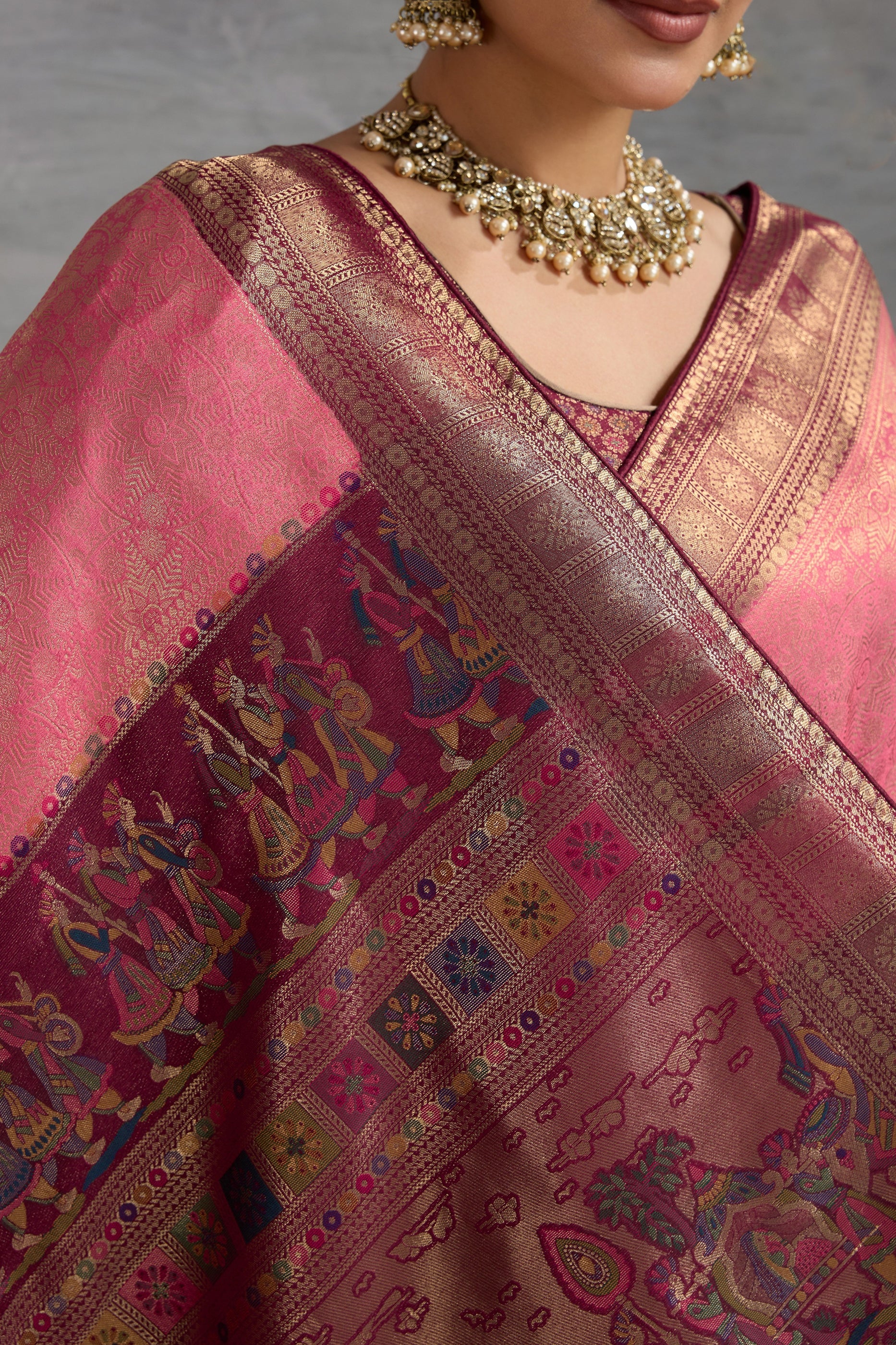 Pink Woven Kanjivaram Silk Saree-SAR10482_2_SareeButa.com