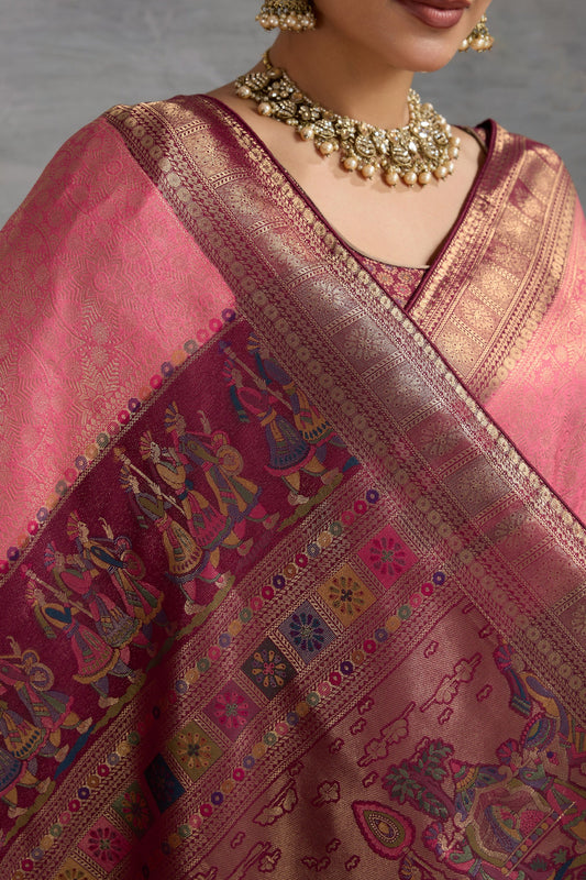 Pink Woven Kanjivaram Silk Saree-SAR10482_2_SareeButa.com