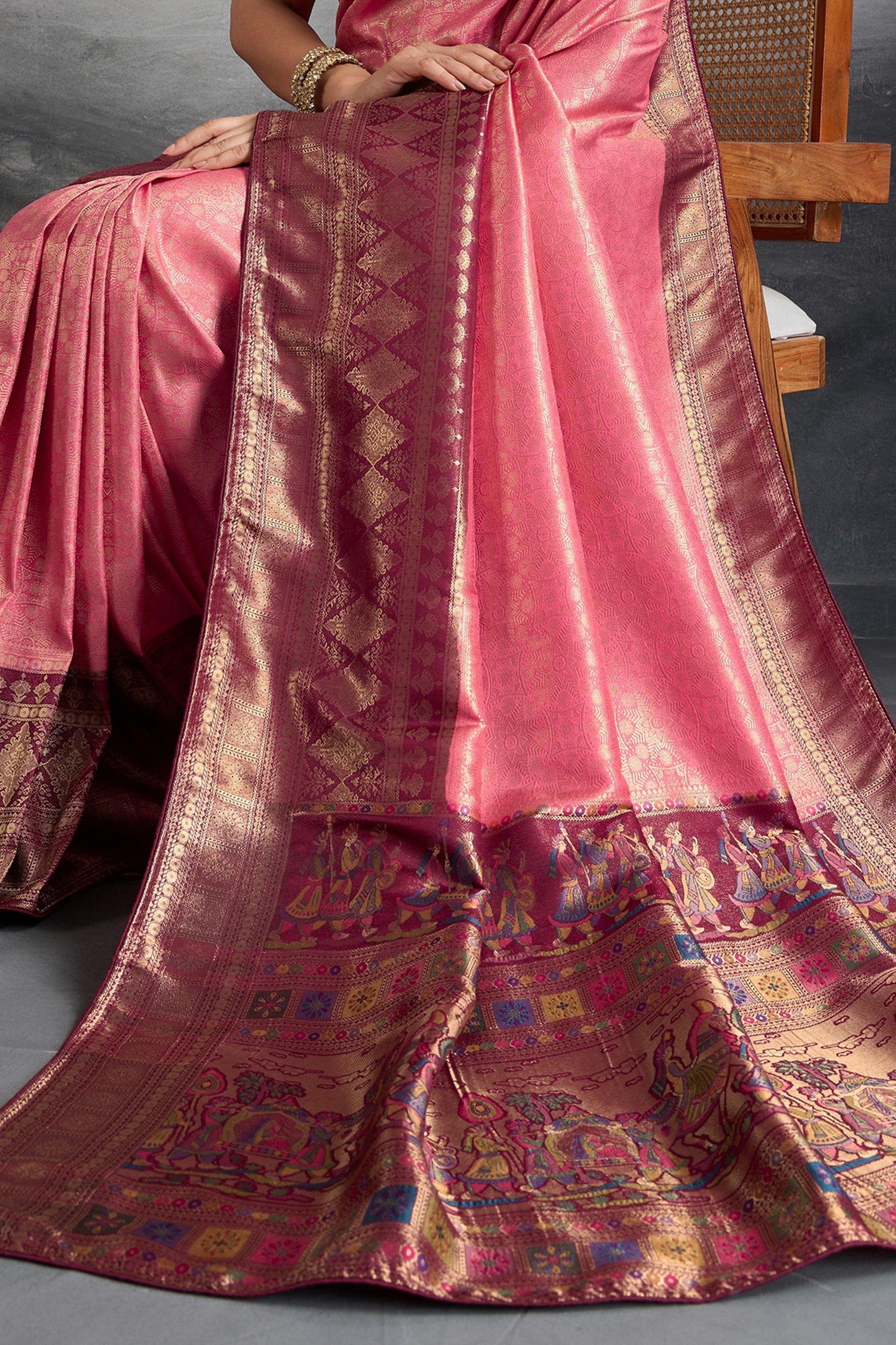 Pink Woven Kanjivaram Silk Saree-SAR10482_5_SareeButa.com