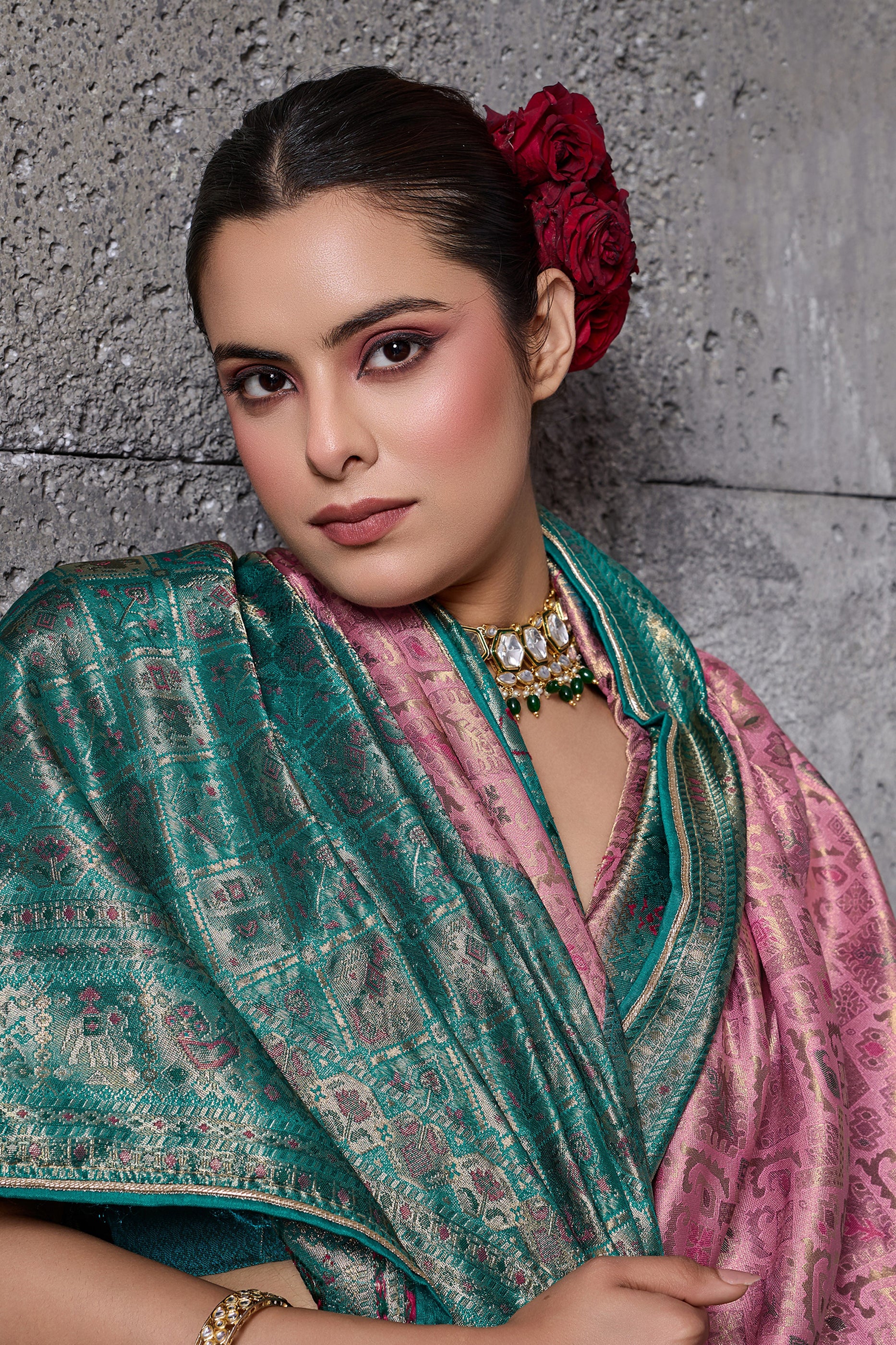 Pink Woven Kanjivaram Silk Saree-SAR12556_2_SareeButa.com