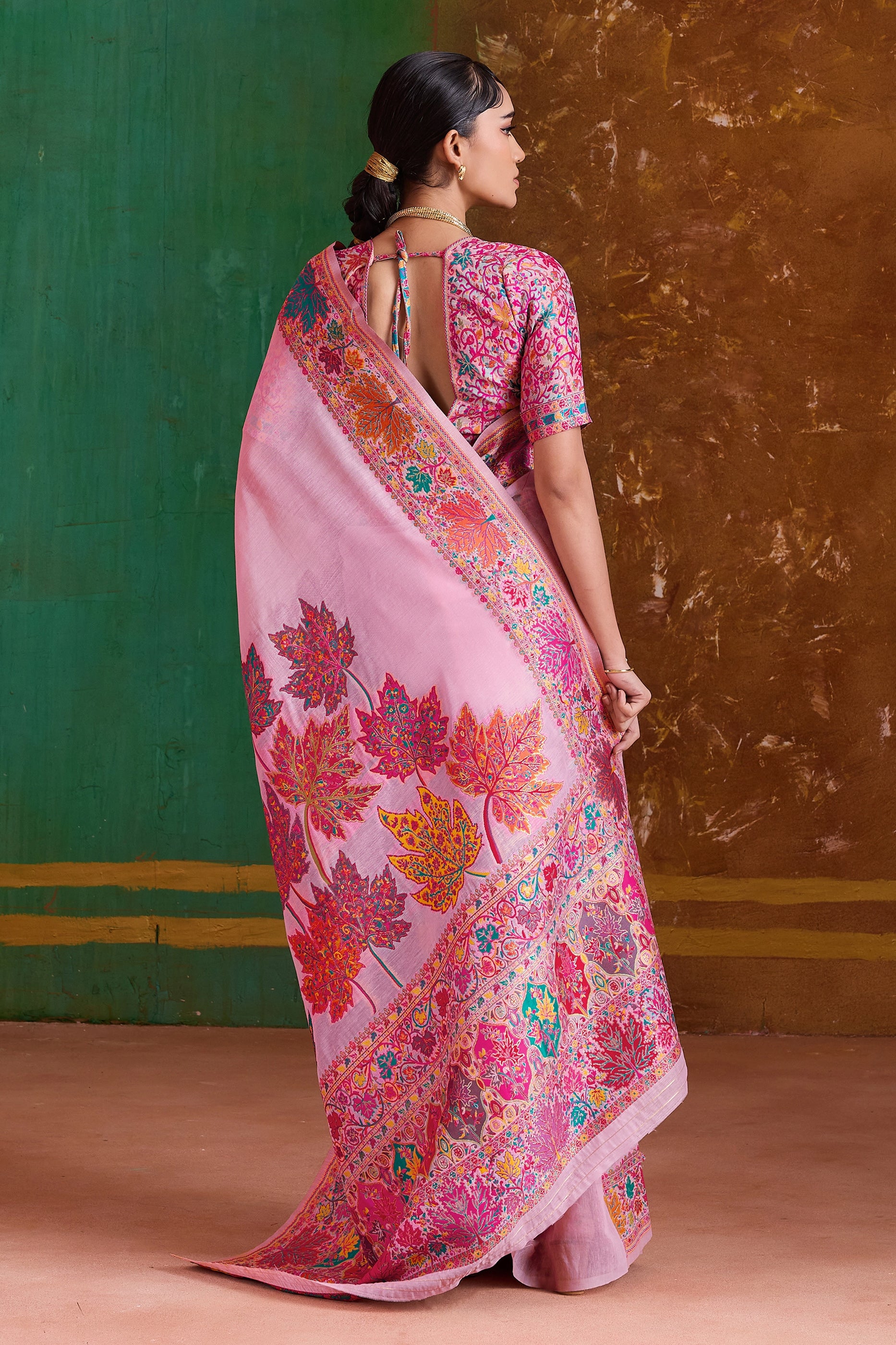 Pink Woven Modal Cotton Saree-SAR11891_3_SareeButa.com