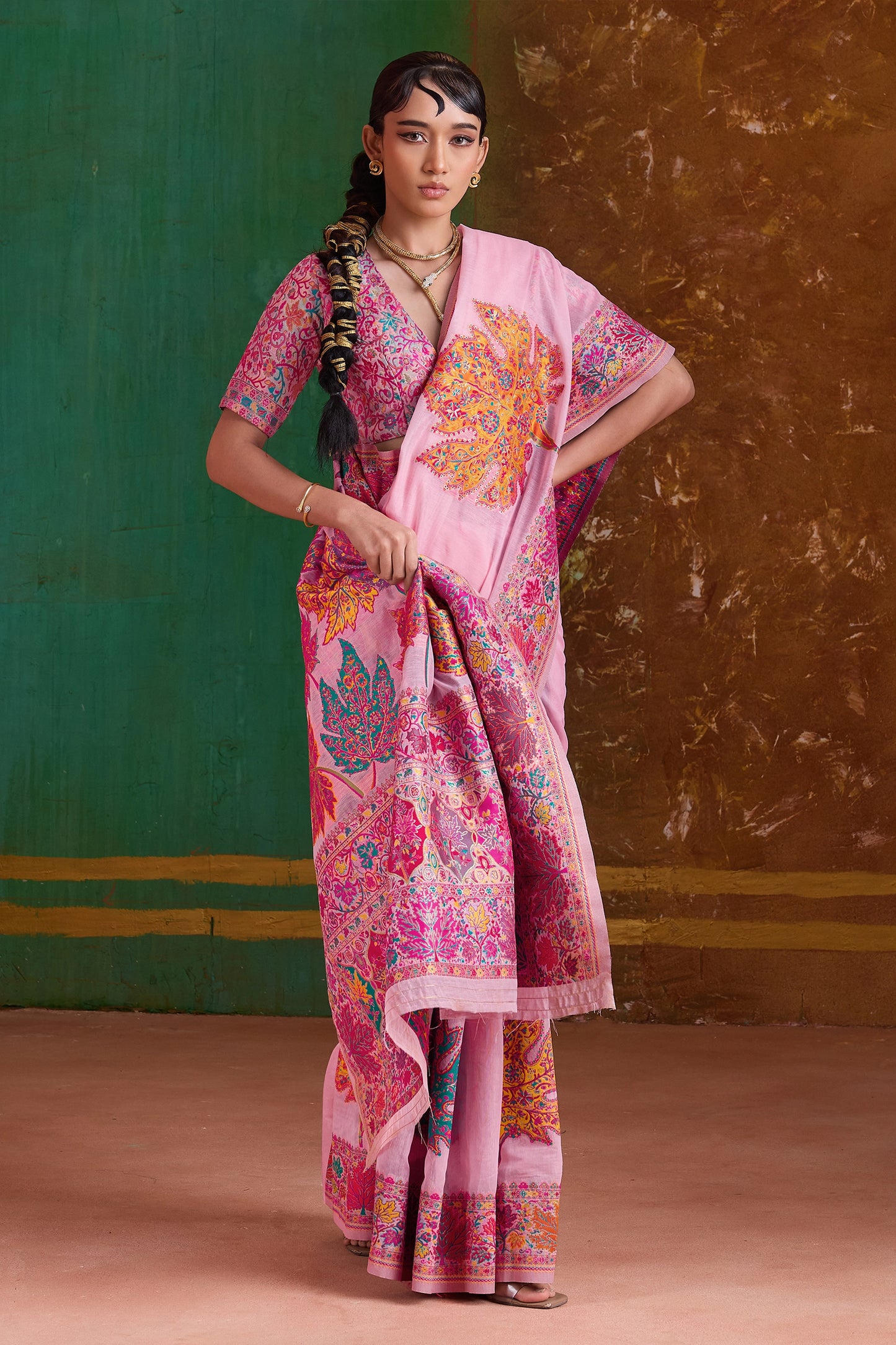 Pink Woven Modal Cotton Saree-SAR11891_4_SareeButa.com