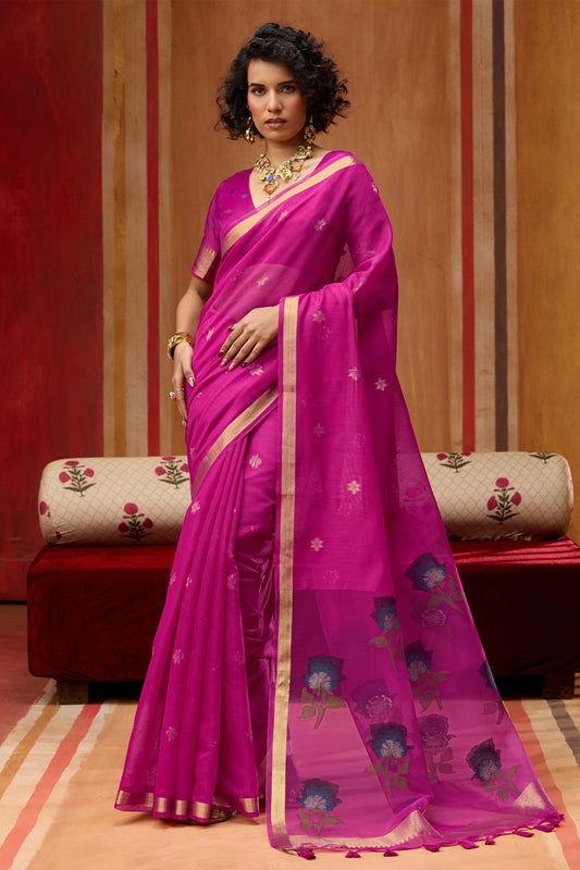 Pink Woven Munga Cotton Saree-SAR11934_1_SareeButa.com