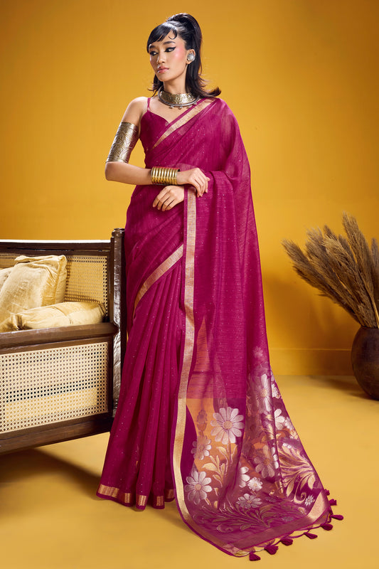 Pink Woven Munga Silk Saree-SAR12336_1_SareeButa.com