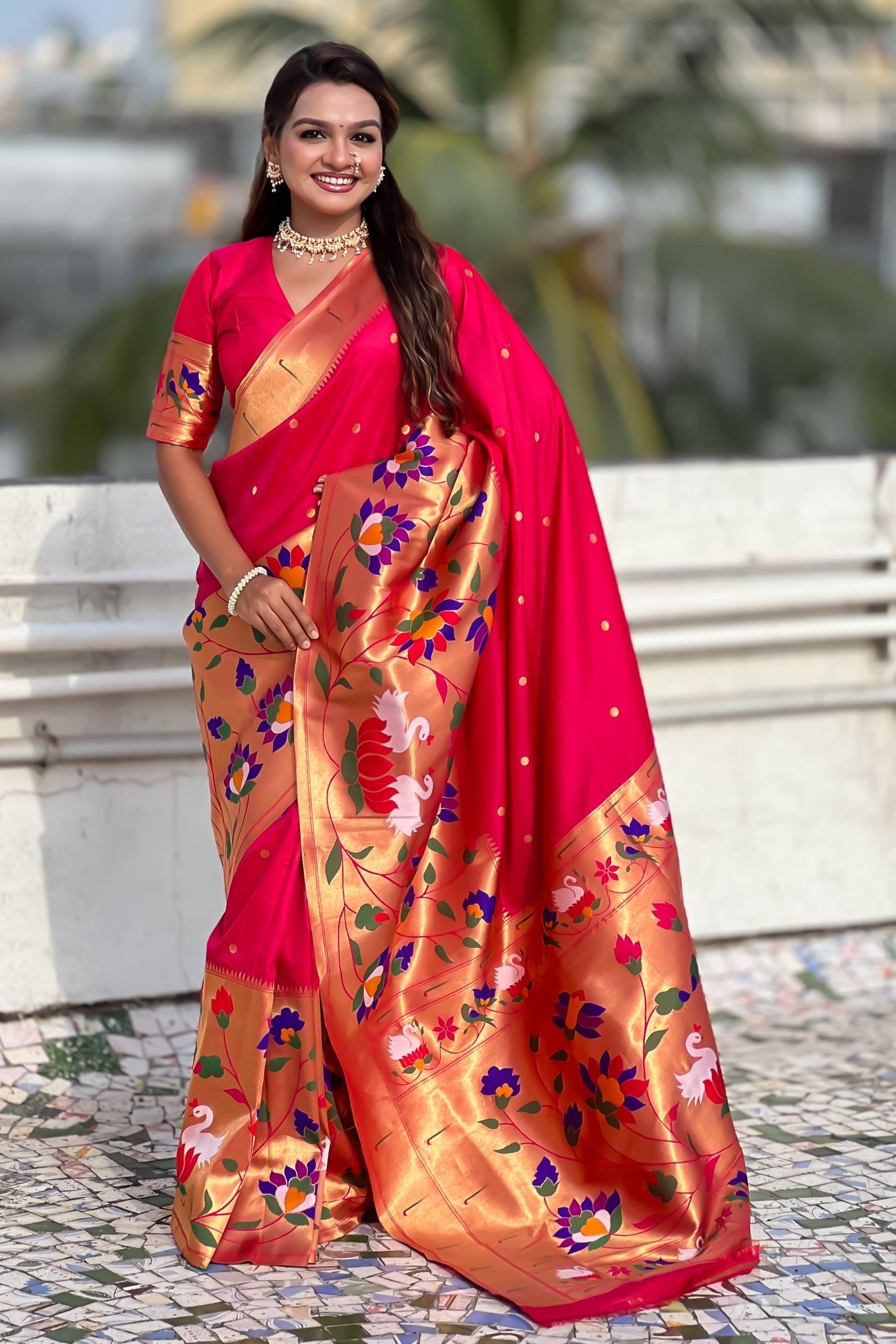 Pink Woven Paithani Saree-ZB134859_1_SareeButa.com