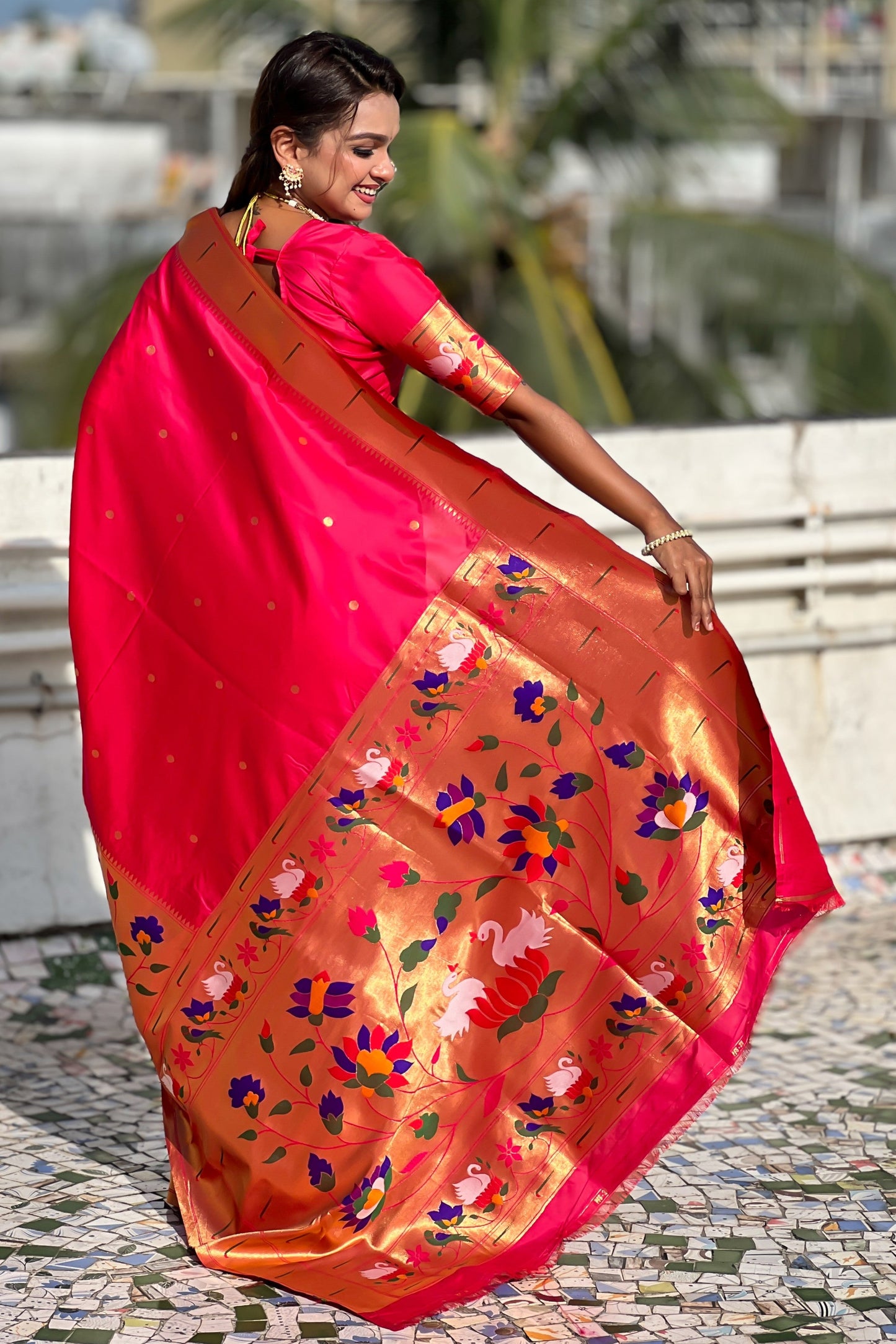 Pink Woven Paithani Saree-ZB134859_3_SareeButa.com