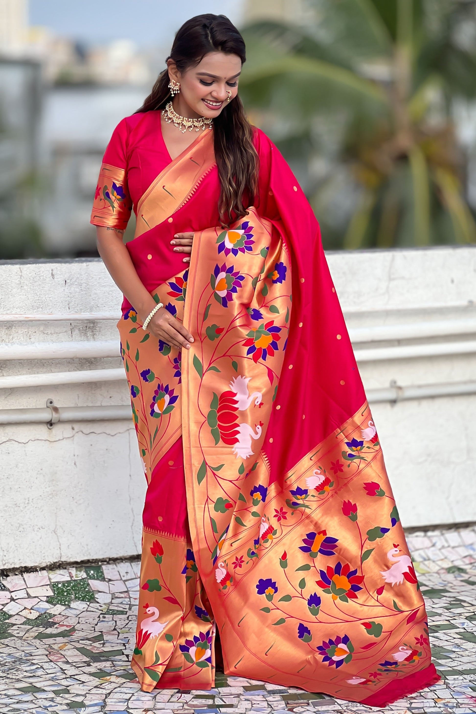 Pink Woven Paithani Saree-ZB134859_4_SareeButa.com
