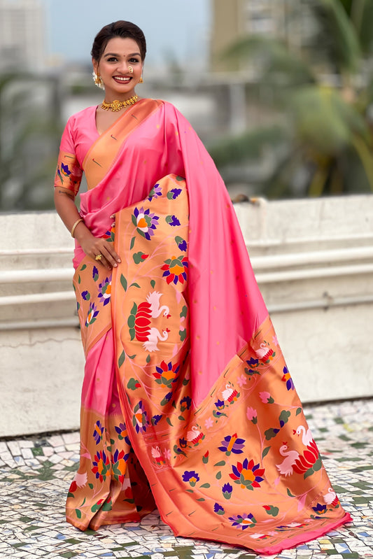 Pink Woven Paithani Saree-ZB134865_1_SareeButa.com