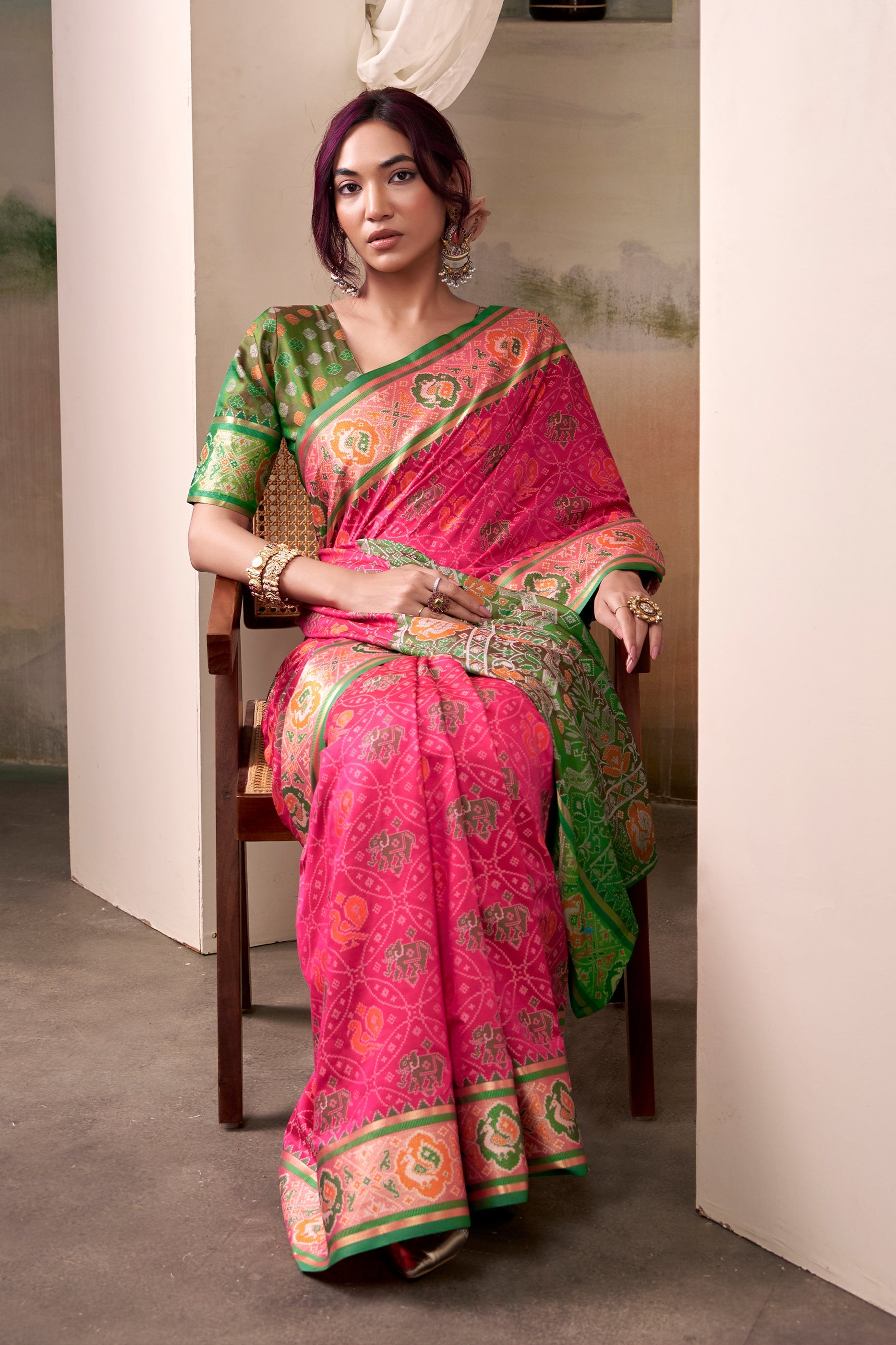 Pink Woven Patola Silk Saree-SAR10024_3_SareeButa.com