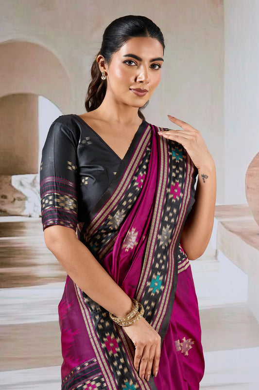 Pink Woven Patola Silk Saree-SAR12423_2_SareeButa.com