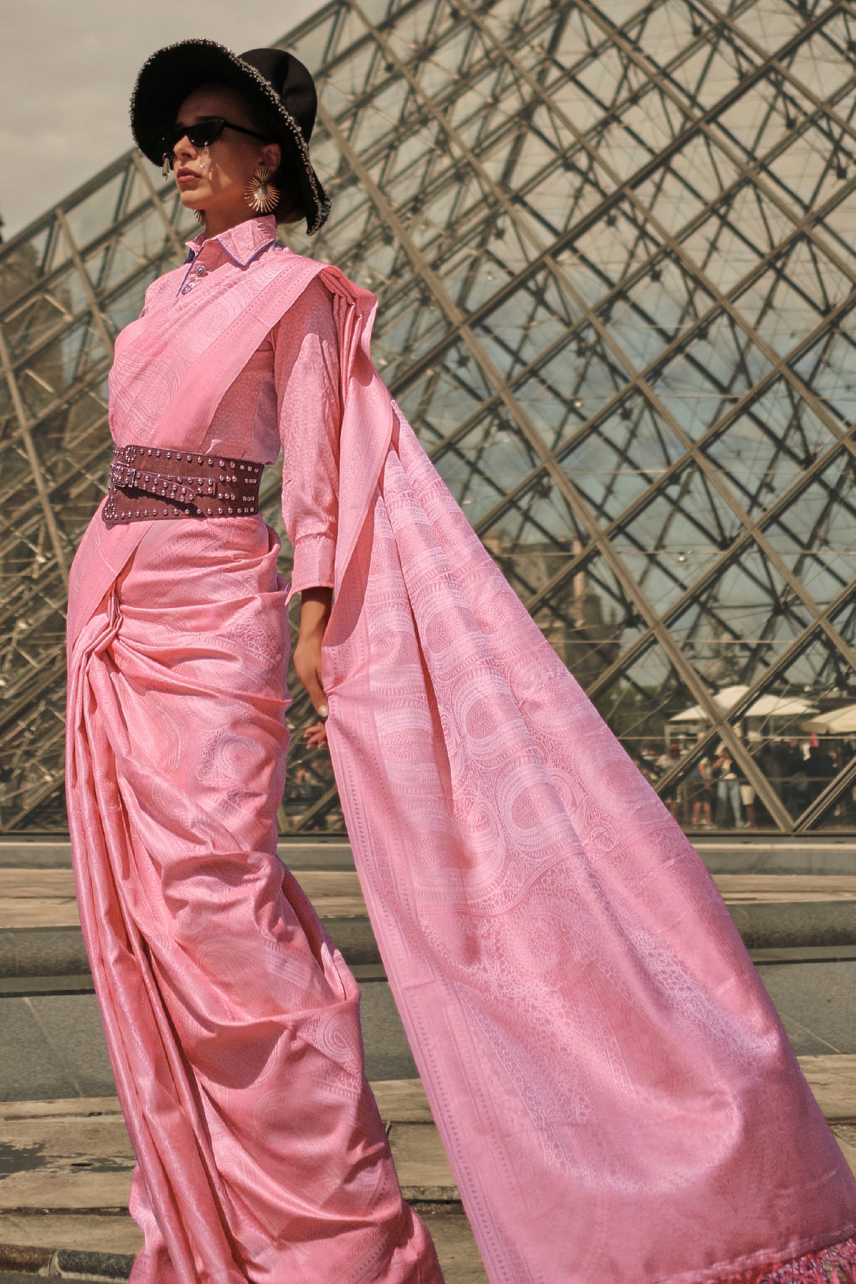 Pink Woven Satin Saree-ZB134275_3_SareeButa.com