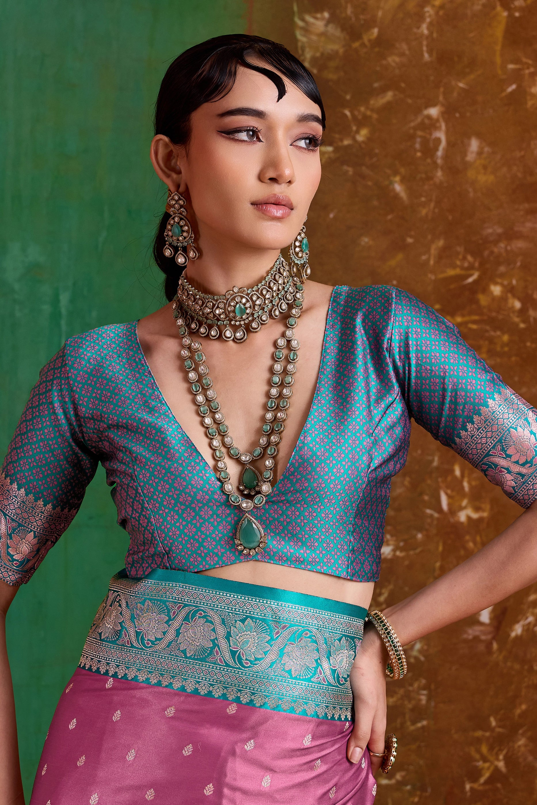 Pink Woven Satin Silk Saree-SAR12350_5_SareeButa.com