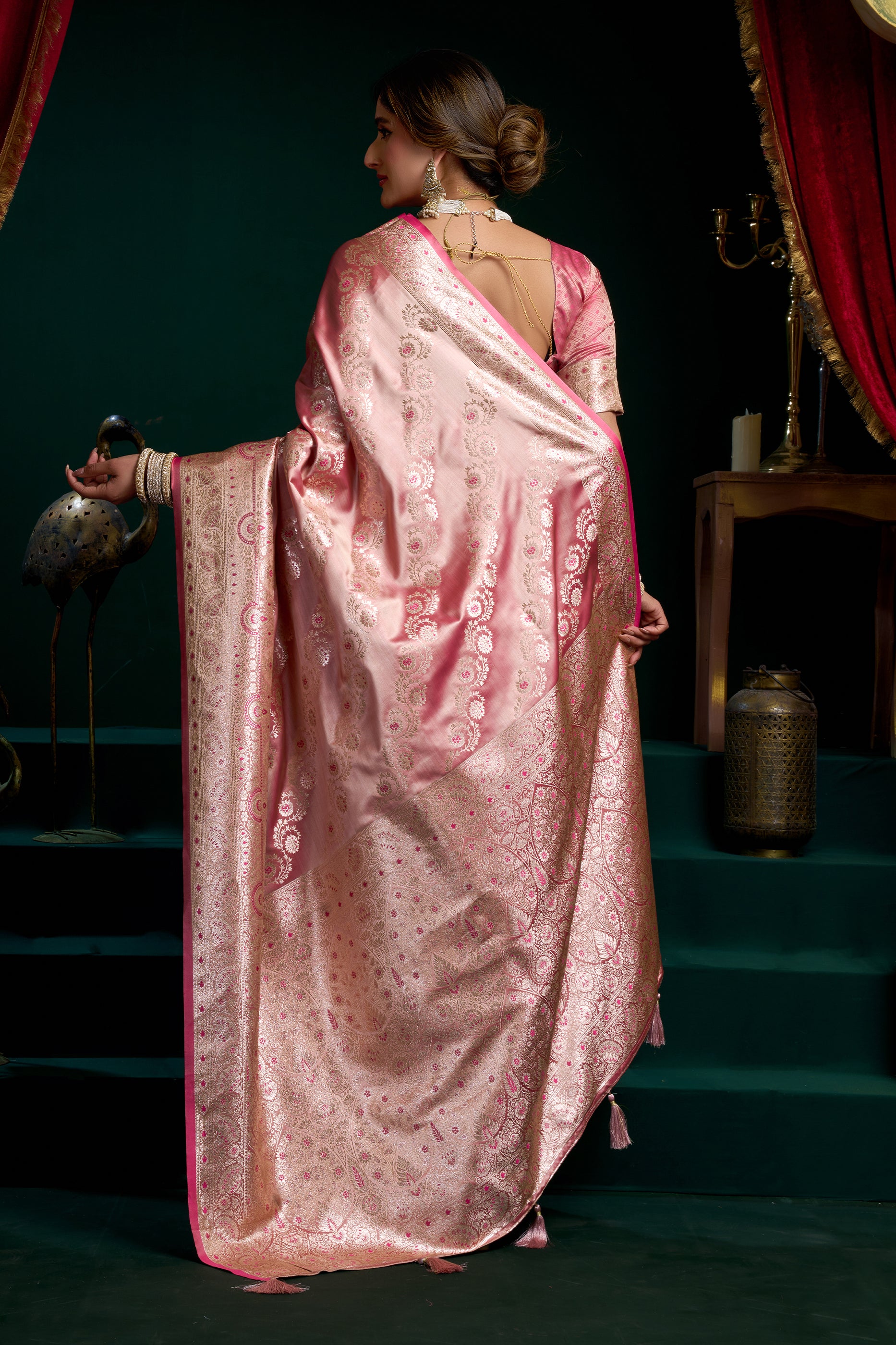 Pink Woven Satin Silk Saree-SAR12680_5_SareeButa.com