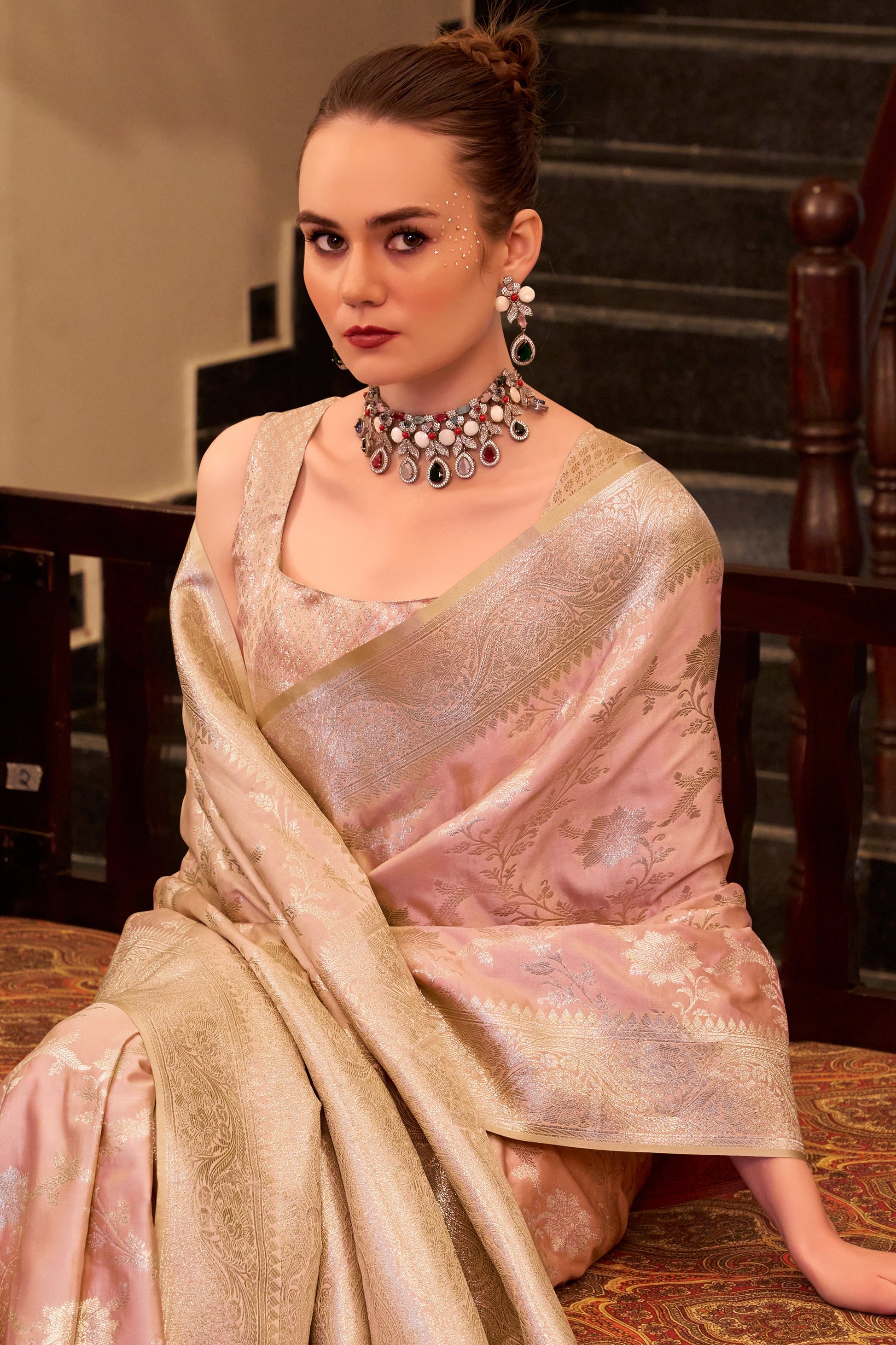 Pink Woven Satin Silk Saree-ZB134404_2_SareeButa.com