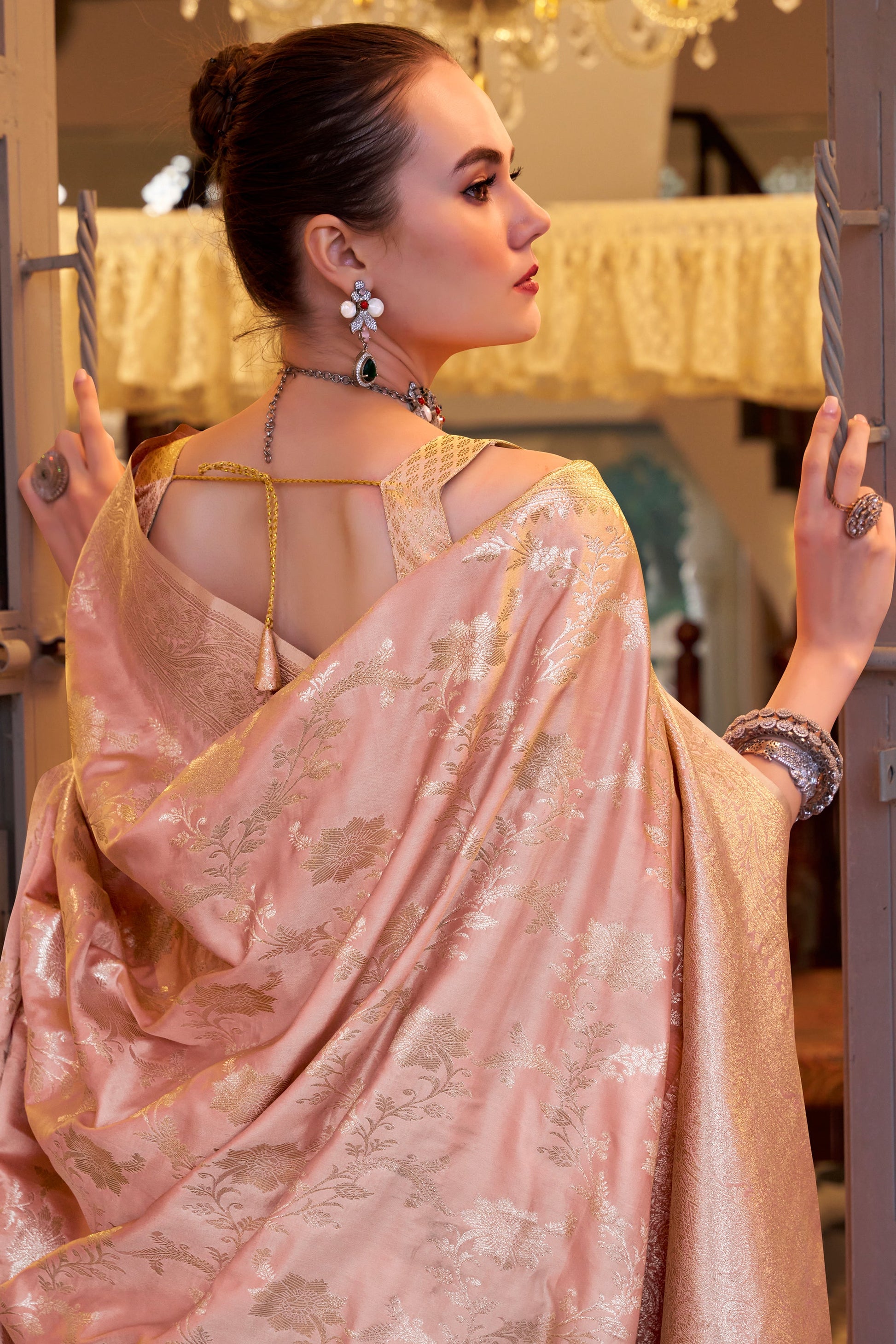 Pink Woven Satin Silk Saree-ZB134404_3_SareeButa.com