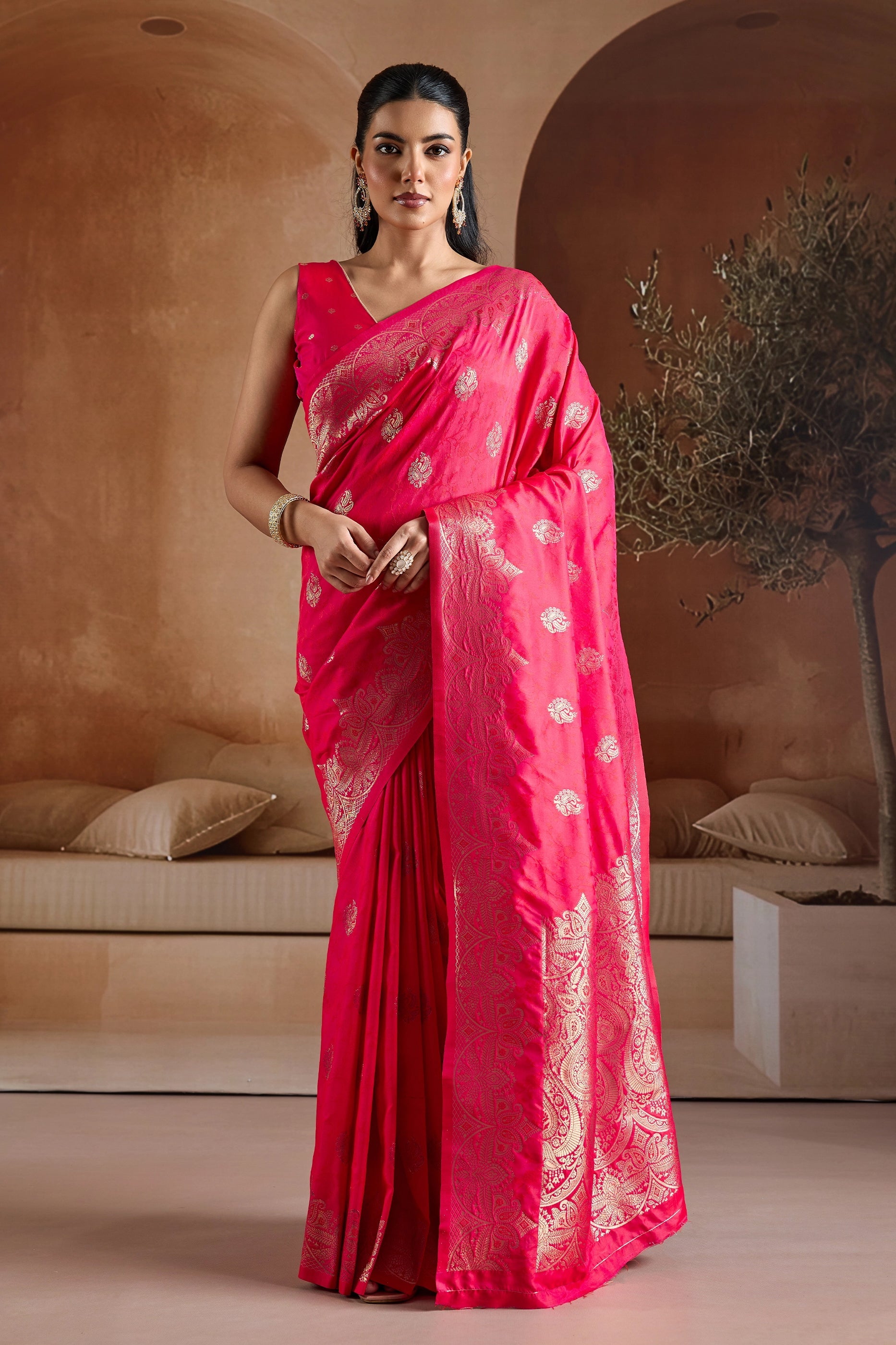 Pink Woven Silk Saree-SAR11185_1_SareeButa.com