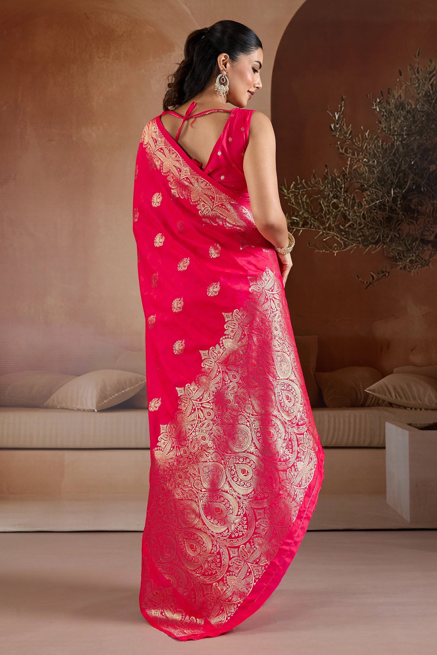 Pink Woven Silk Saree-SAR11185_3_SareeButa.com