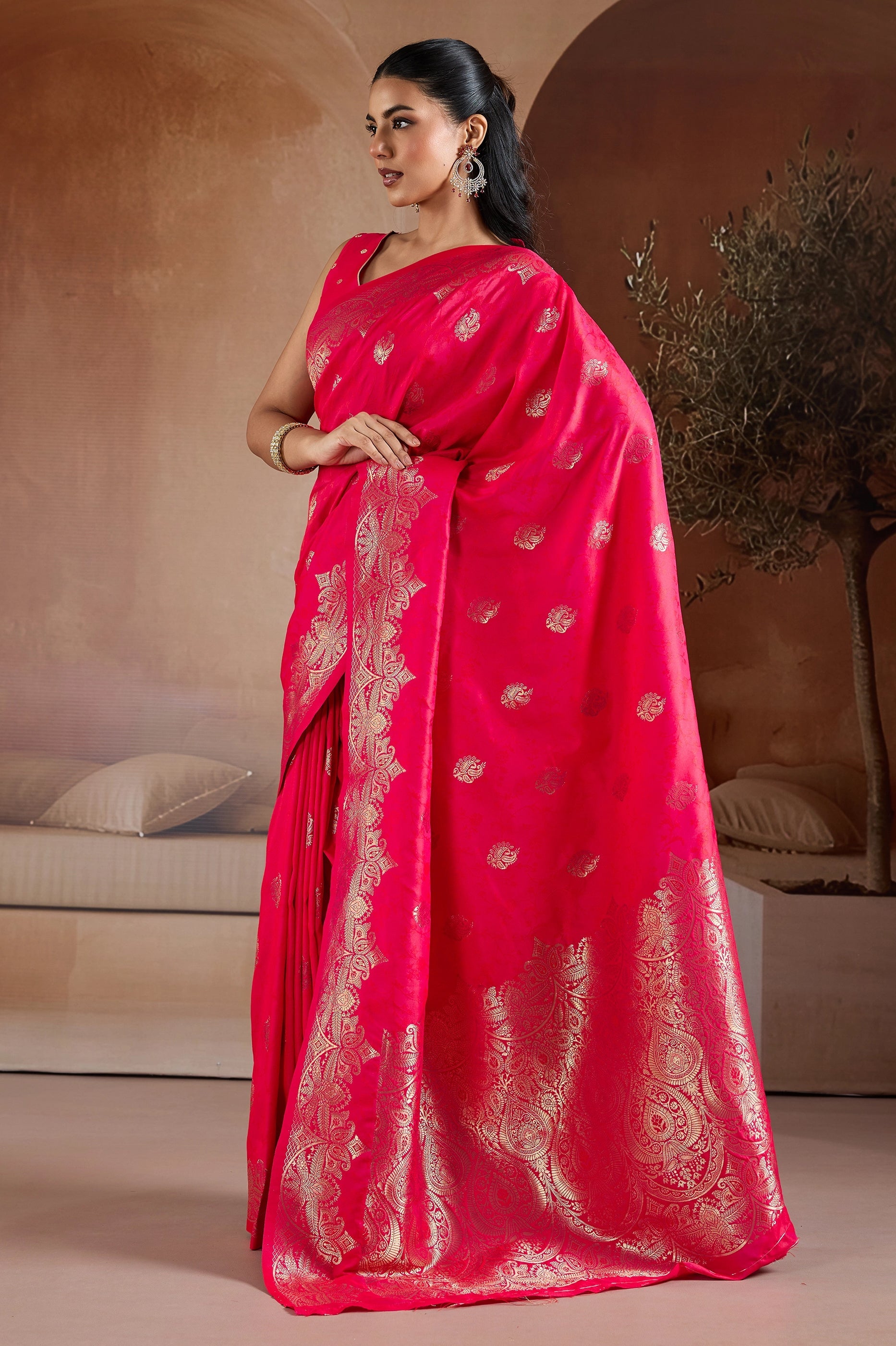 Pink Woven Silk Saree-SAR11185_4_SareeButa.com