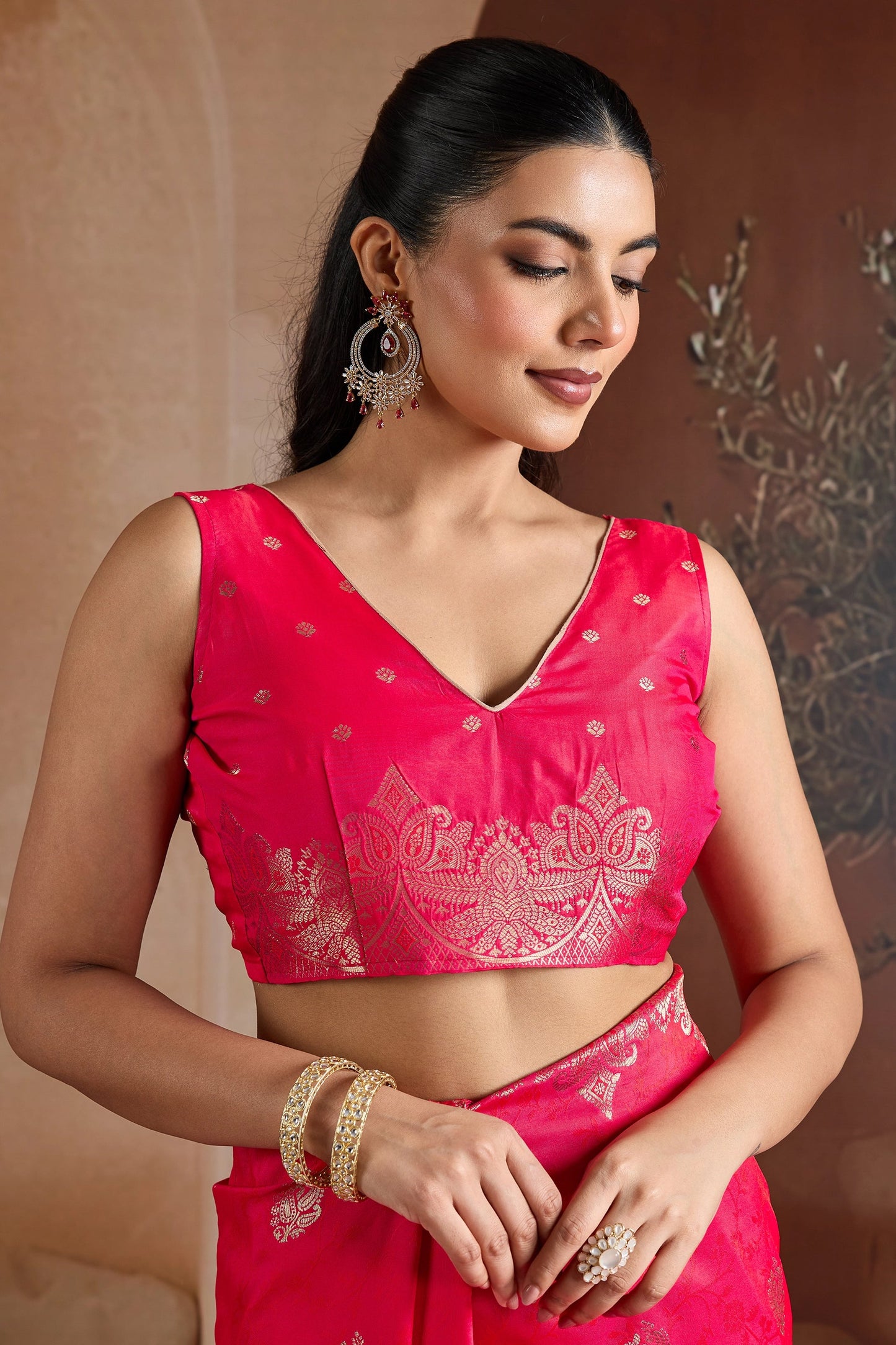 Pink Woven Silk Saree-SAR11185_5_SareeButa.com