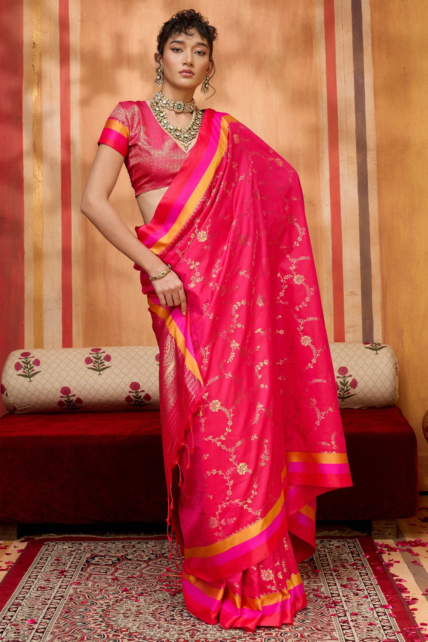 Pink Woven Silk Saree-SAR11235_3_SareeButa.com