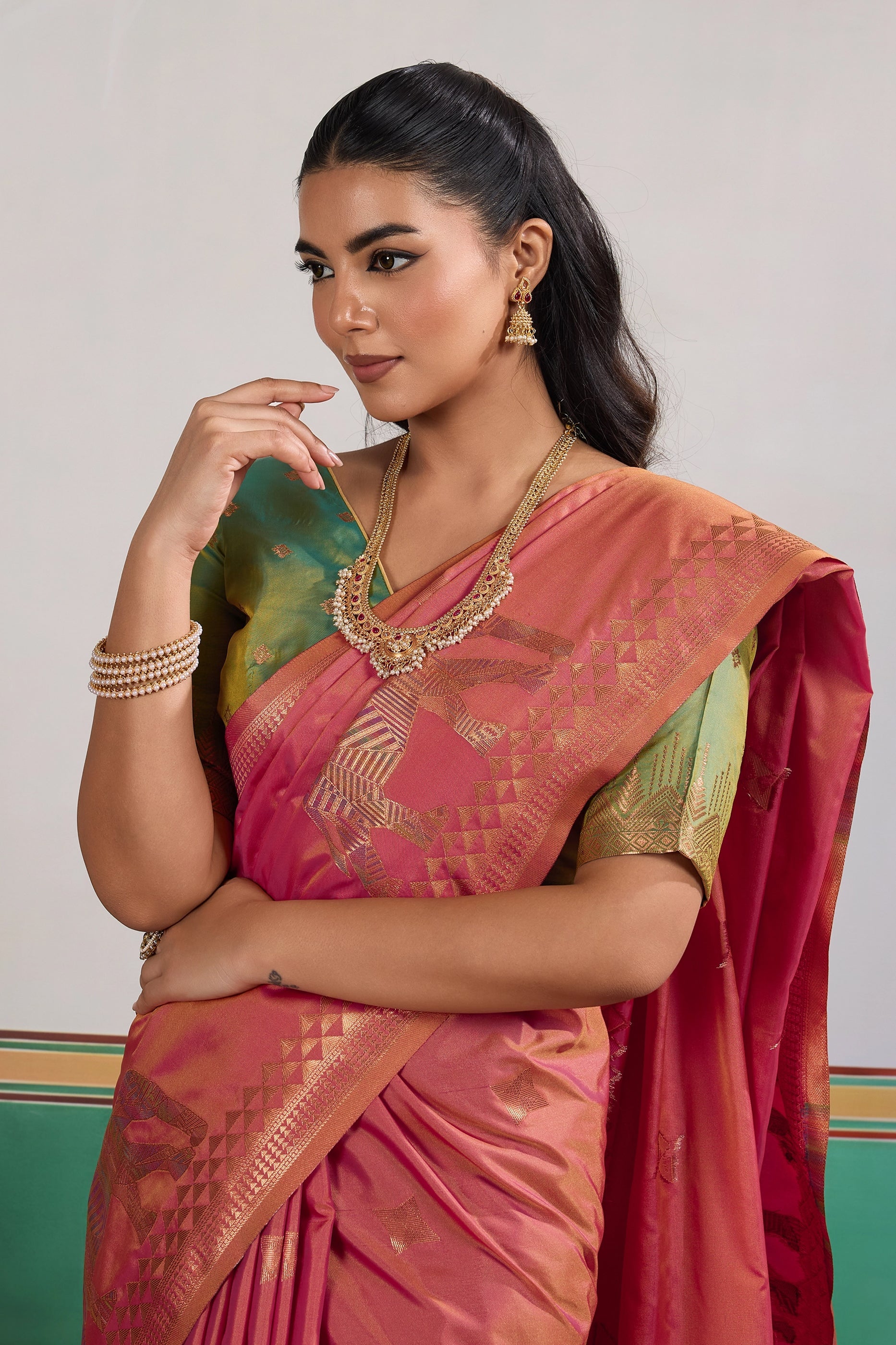 Pink Woven Silk Saree-SAR11472_2_SareeButa.com