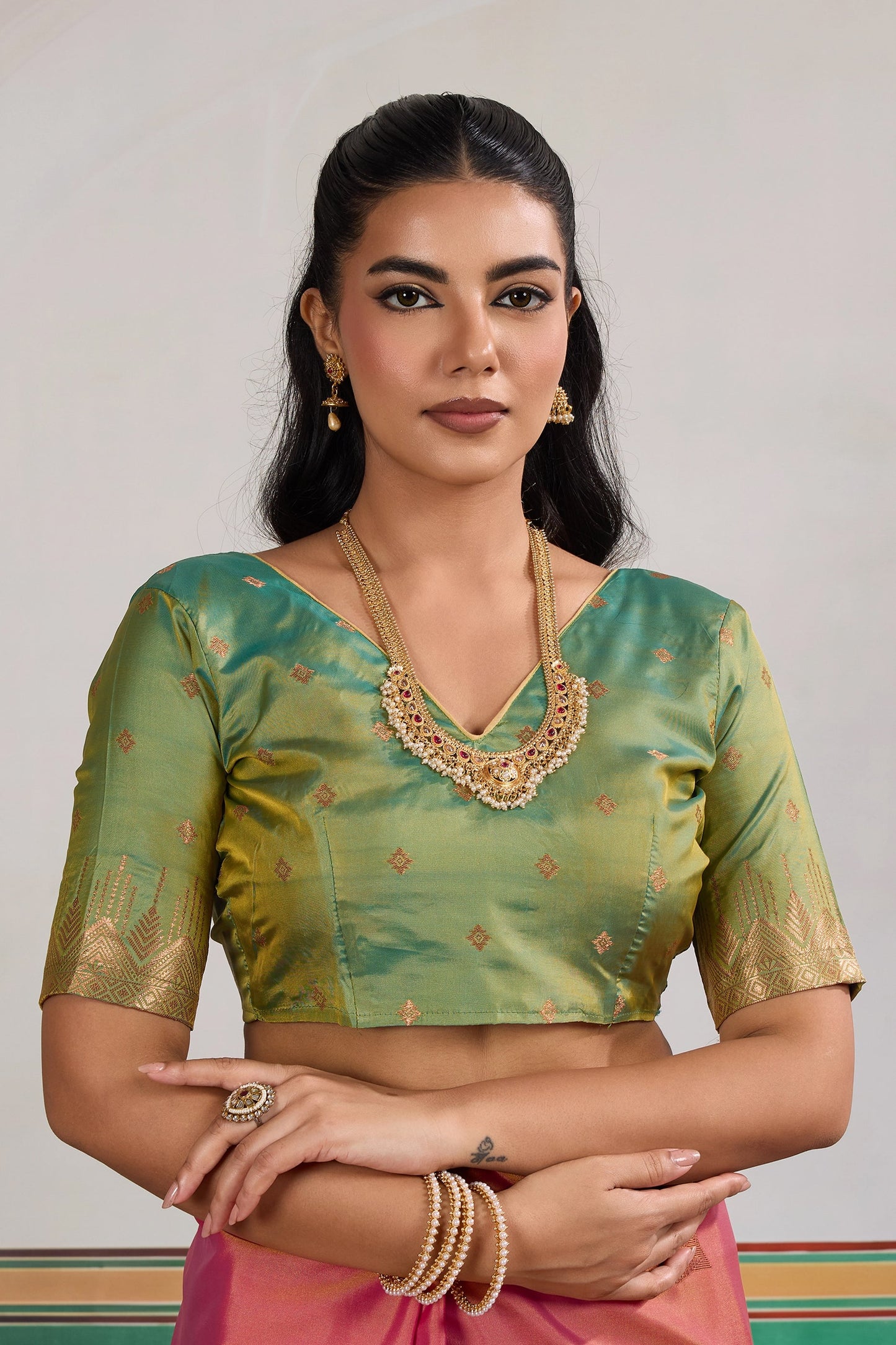 Pink Woven Silk Saree-SAR11472_4_SareeButa.com