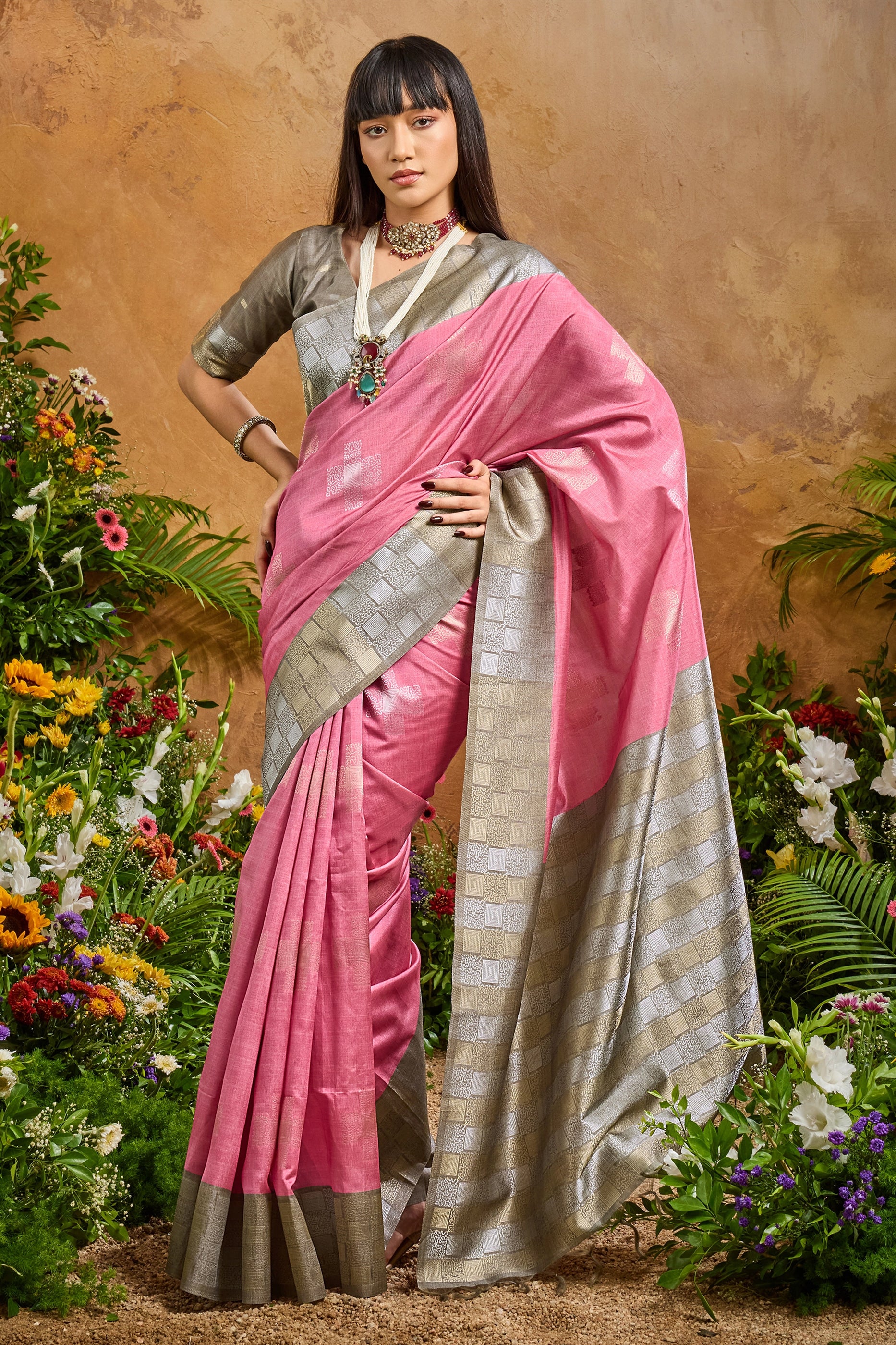 Pink Woven Silk Saree-SAR11931_1_SareeButa.com