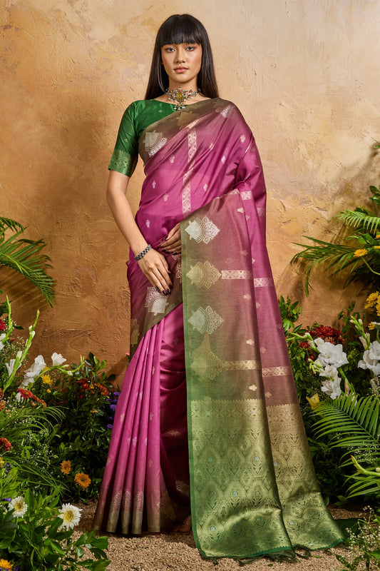 Pink Woven Silk Saree-SAR11942_1_SareeButa.com