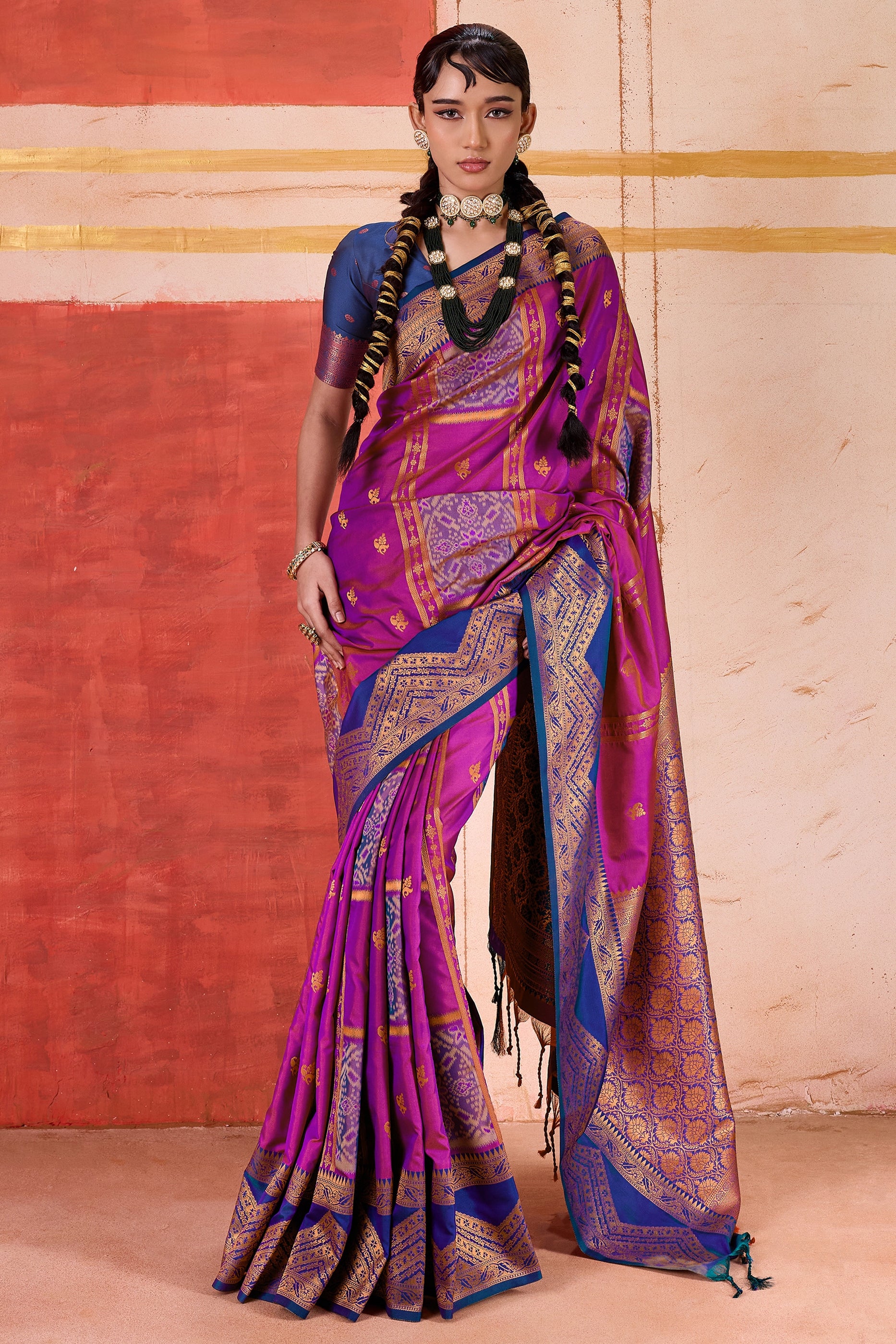 Pink Woven Silk Saree-SAR11956_1_SareeButa.com