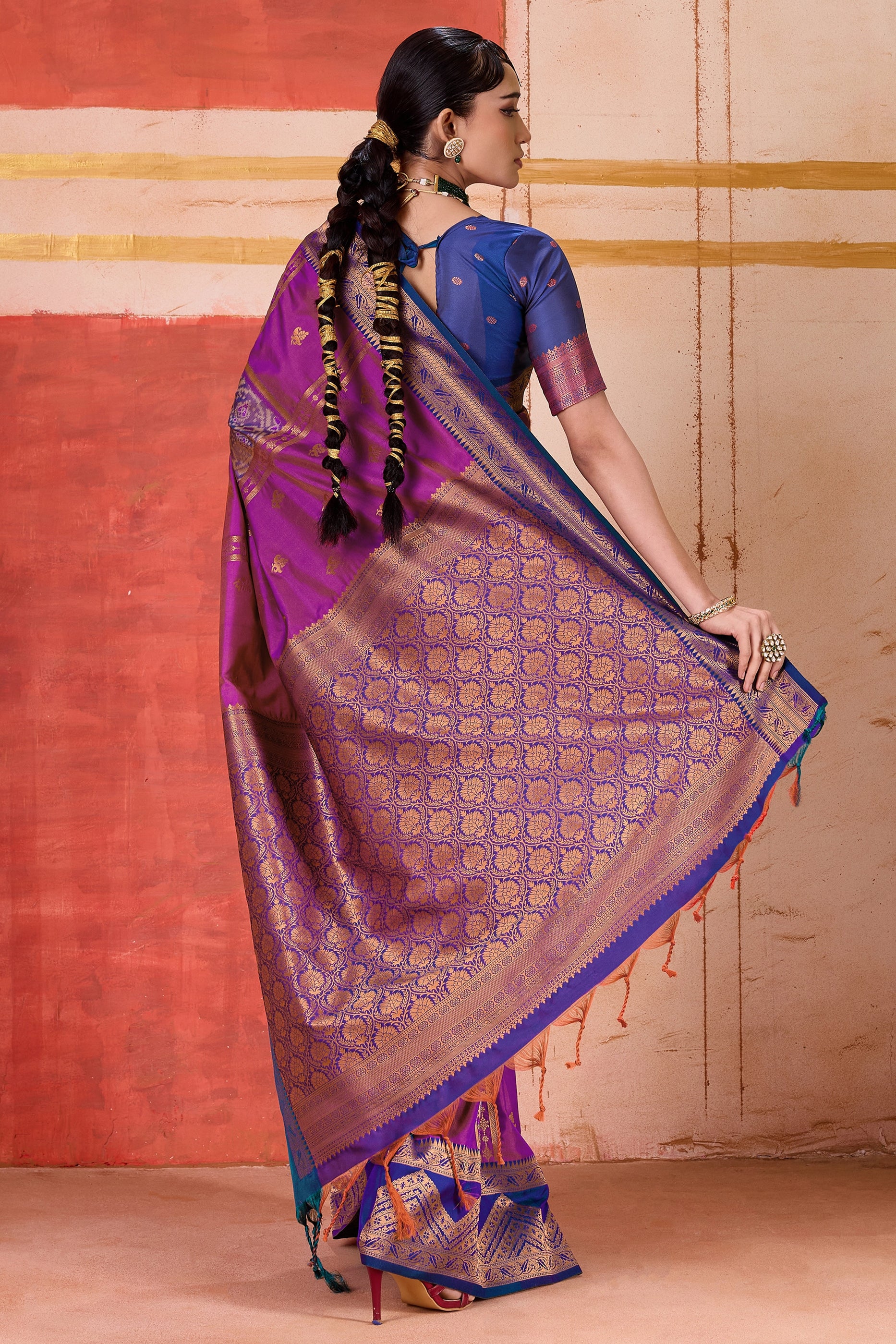 Pink Woven Silk Saree-SAR11956_3_SareeButa.com