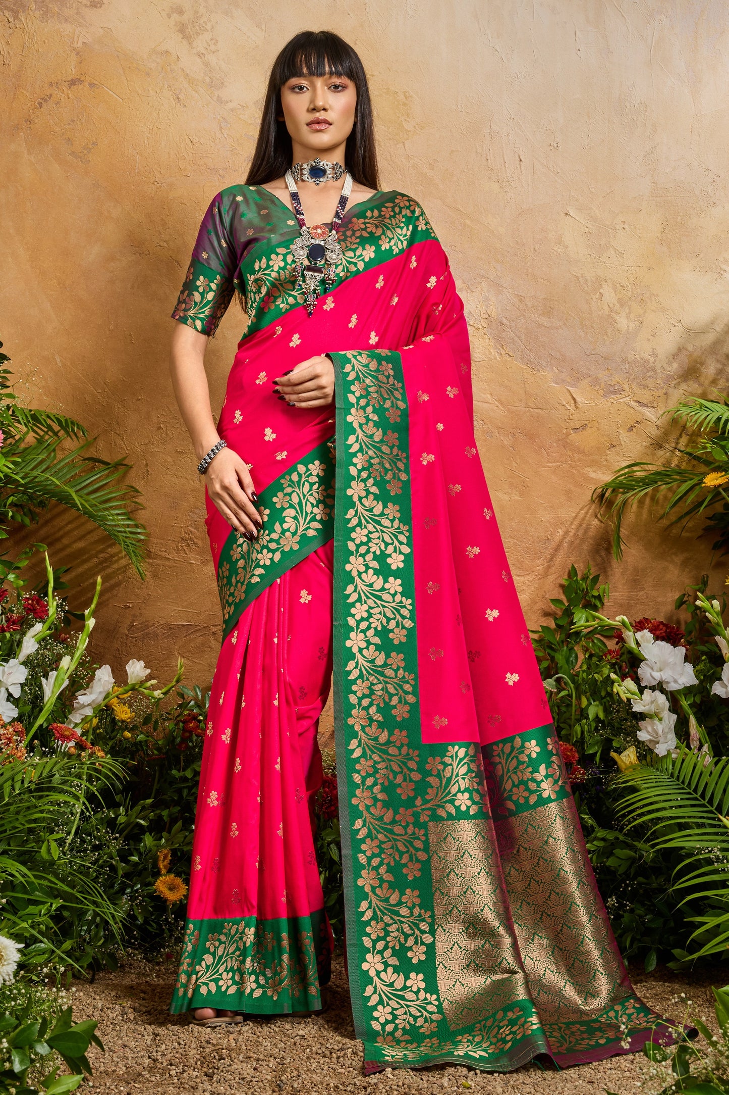 Pink Woven Silk Saree-SAR12320_1_SareeButa.com