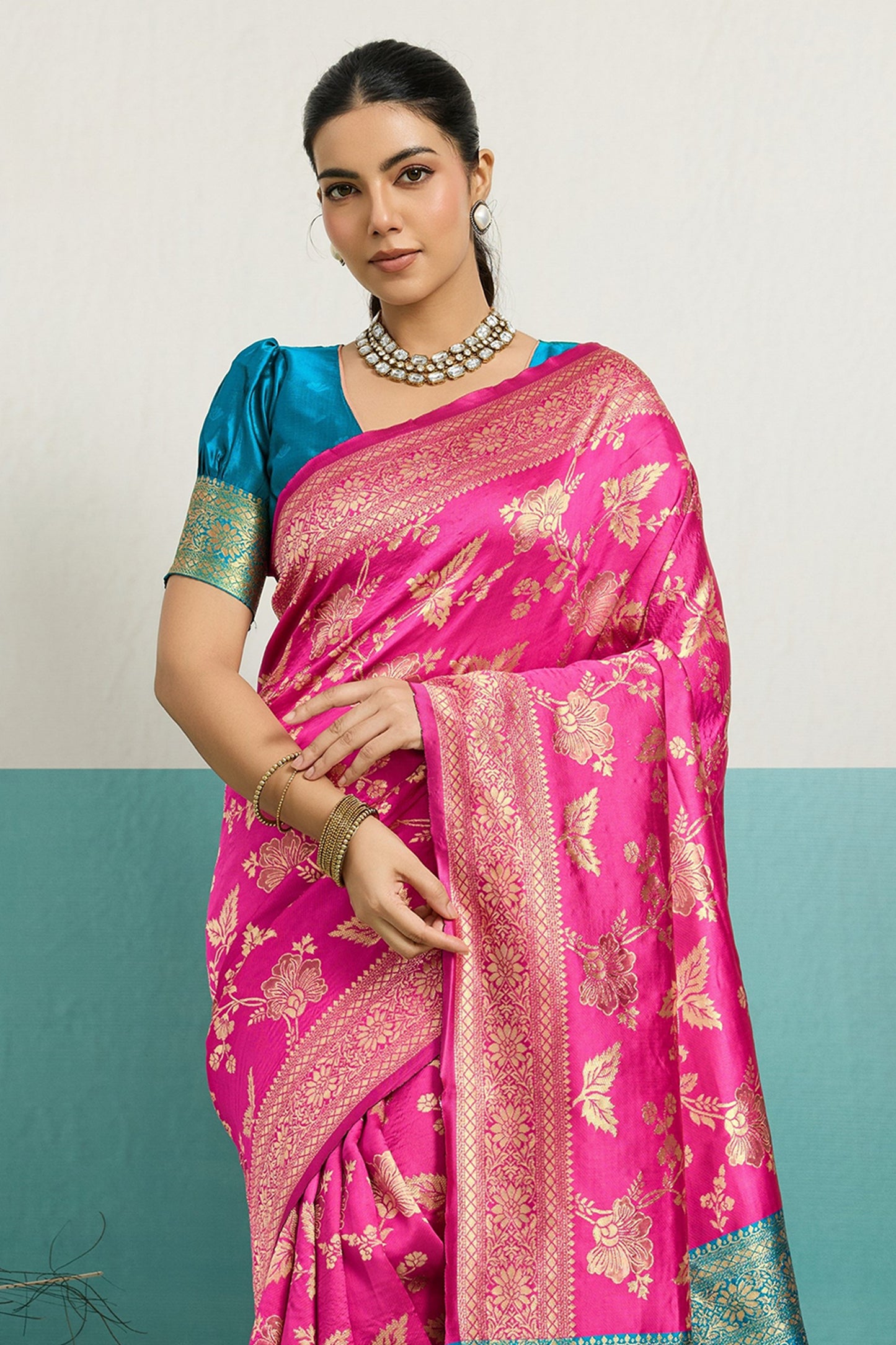 Pink Woven Silk Saree-SAR12519_4_SareeButa.com