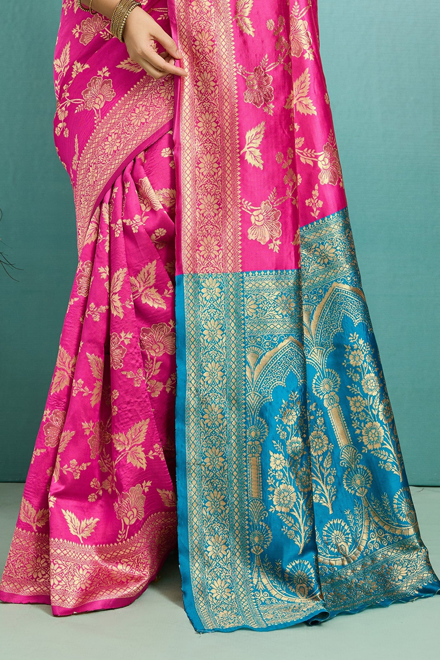 Pink Woven Silk Saree-SAR12519_5_SareeButa.com