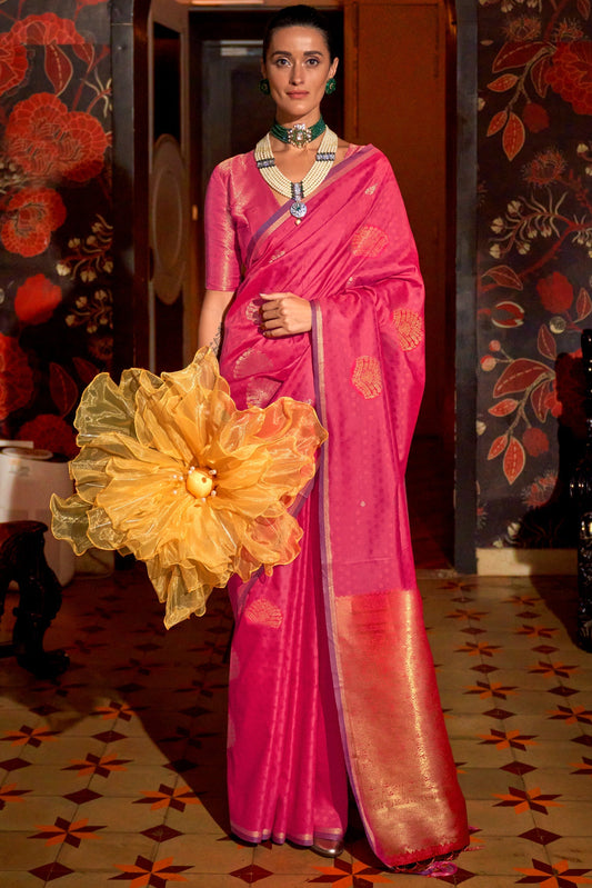 Pink Woven Silk Saree-ZB133033_1_SareeButa.com