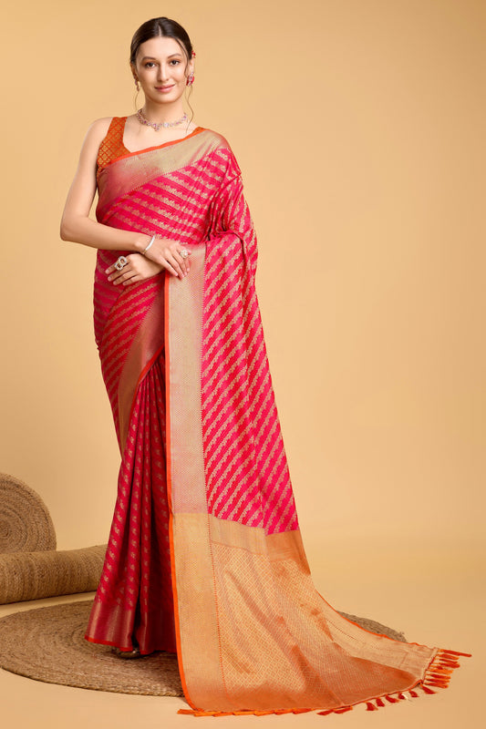 Pink Woven Silk Saree-ZB133118_1_SareeButa.com