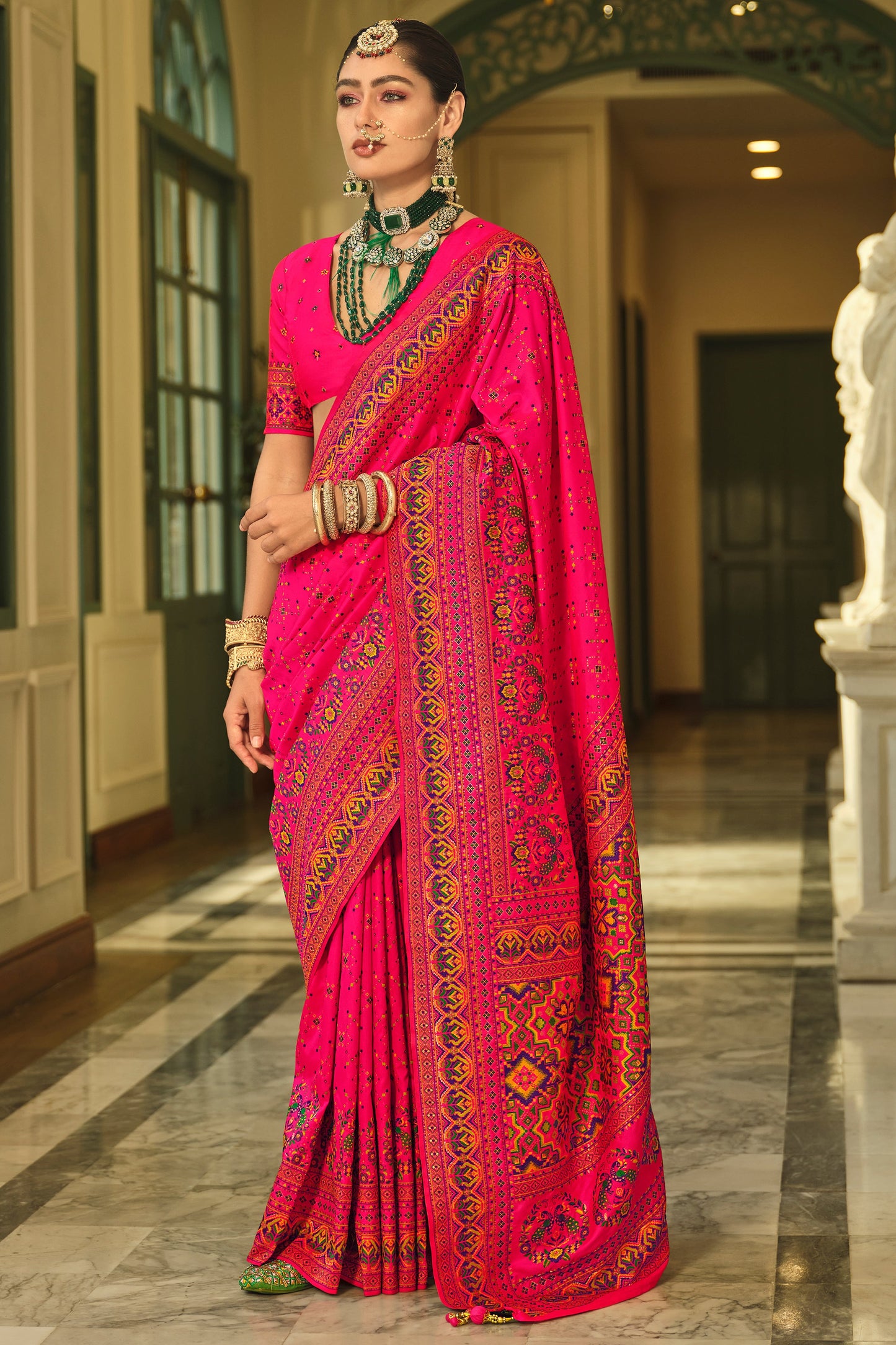 Pink Woven Silk Saree-ZB133666_1_SareeButa.com