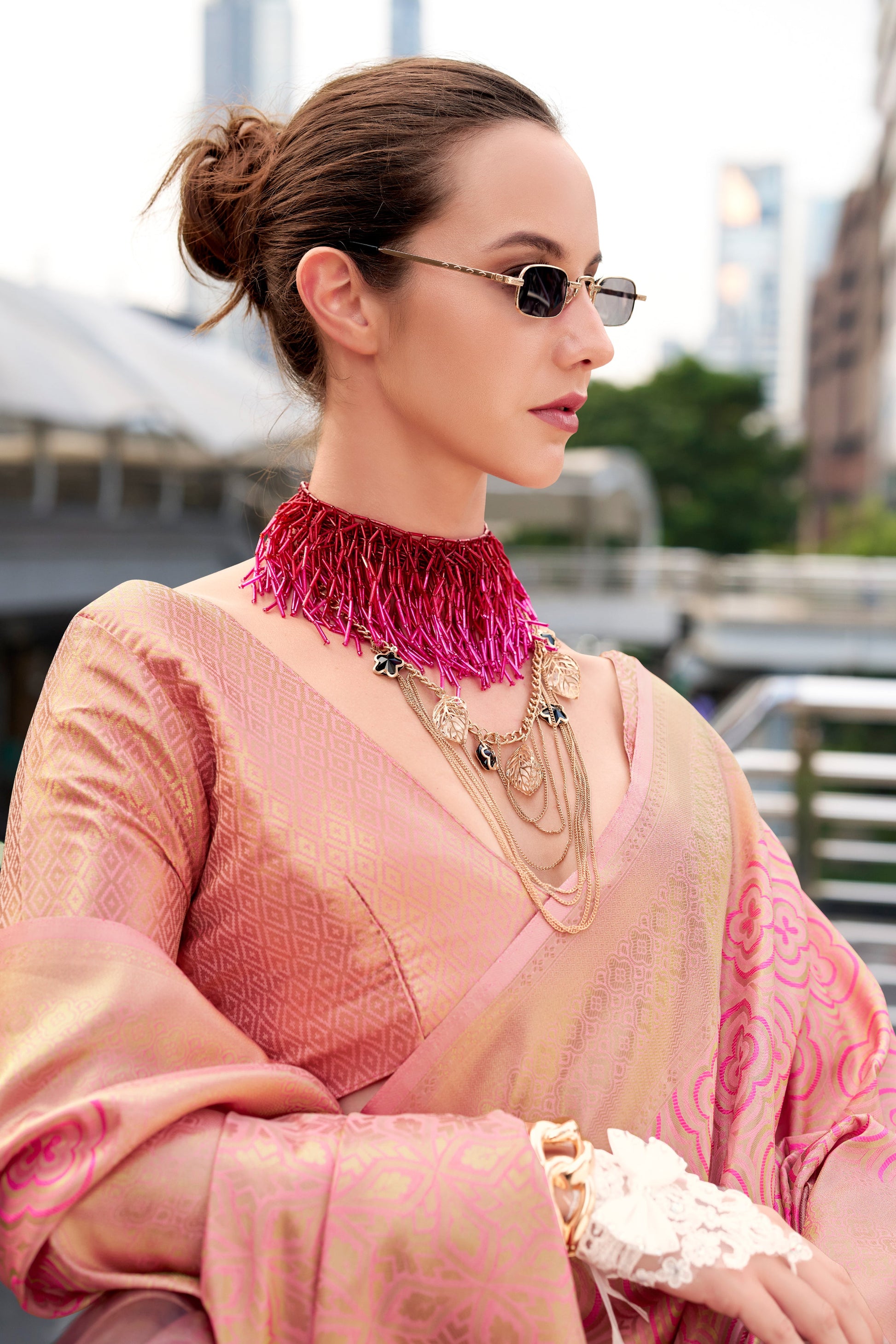 Pink Woven Silk Saree-ZB134042_3_SareeButa.com