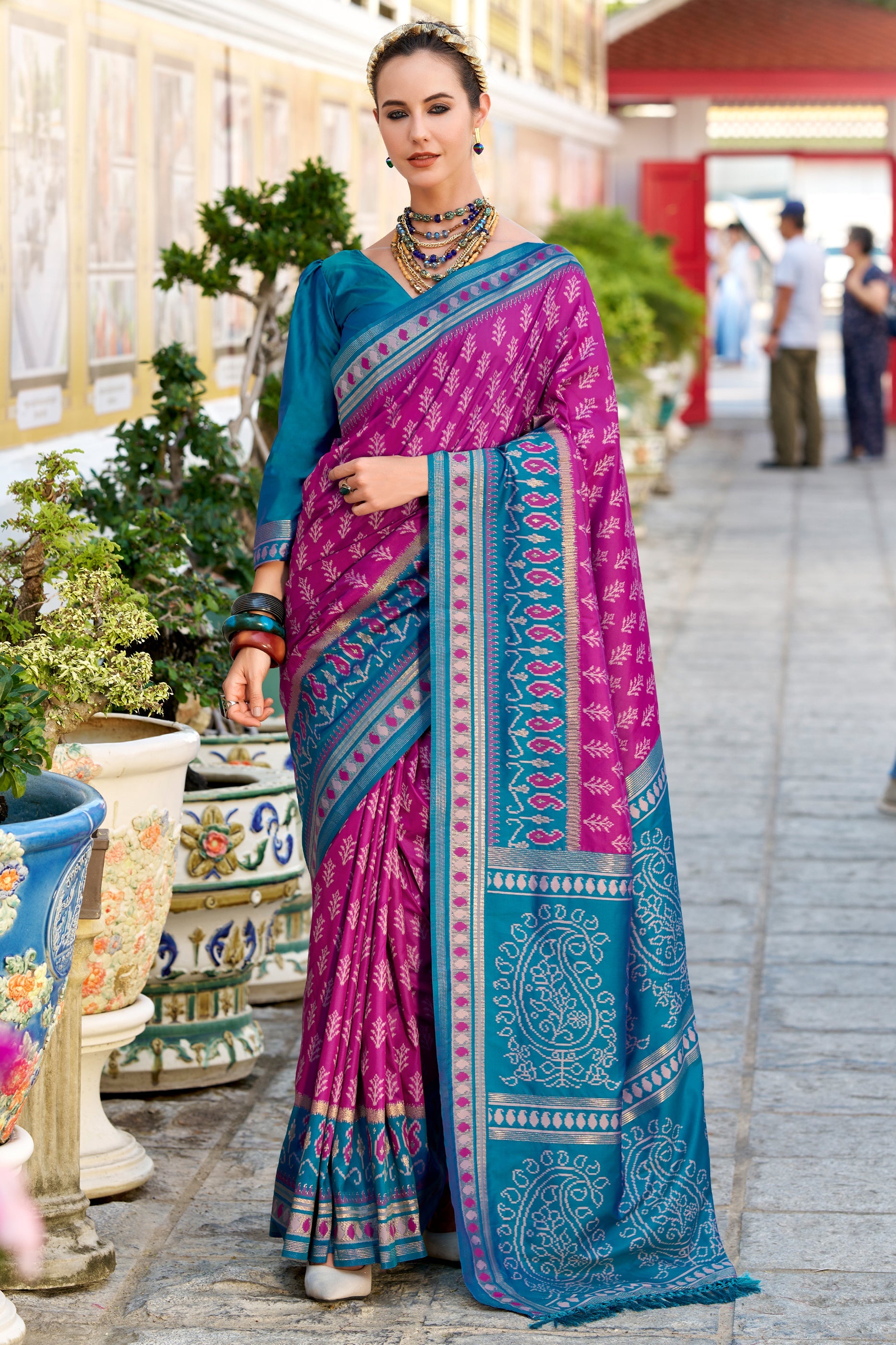 Pink Woven Soft Ikat Silk Saree-SAR10025_1_SareeButa.com