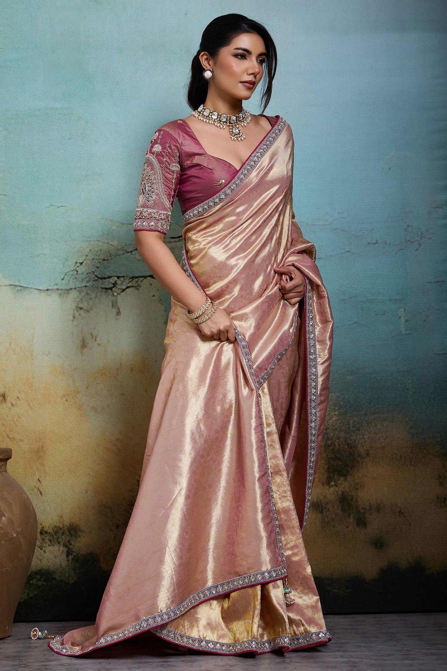 Pink Woven Tissue Banarasi Saree-SAR12818_4_SareeButa.com
